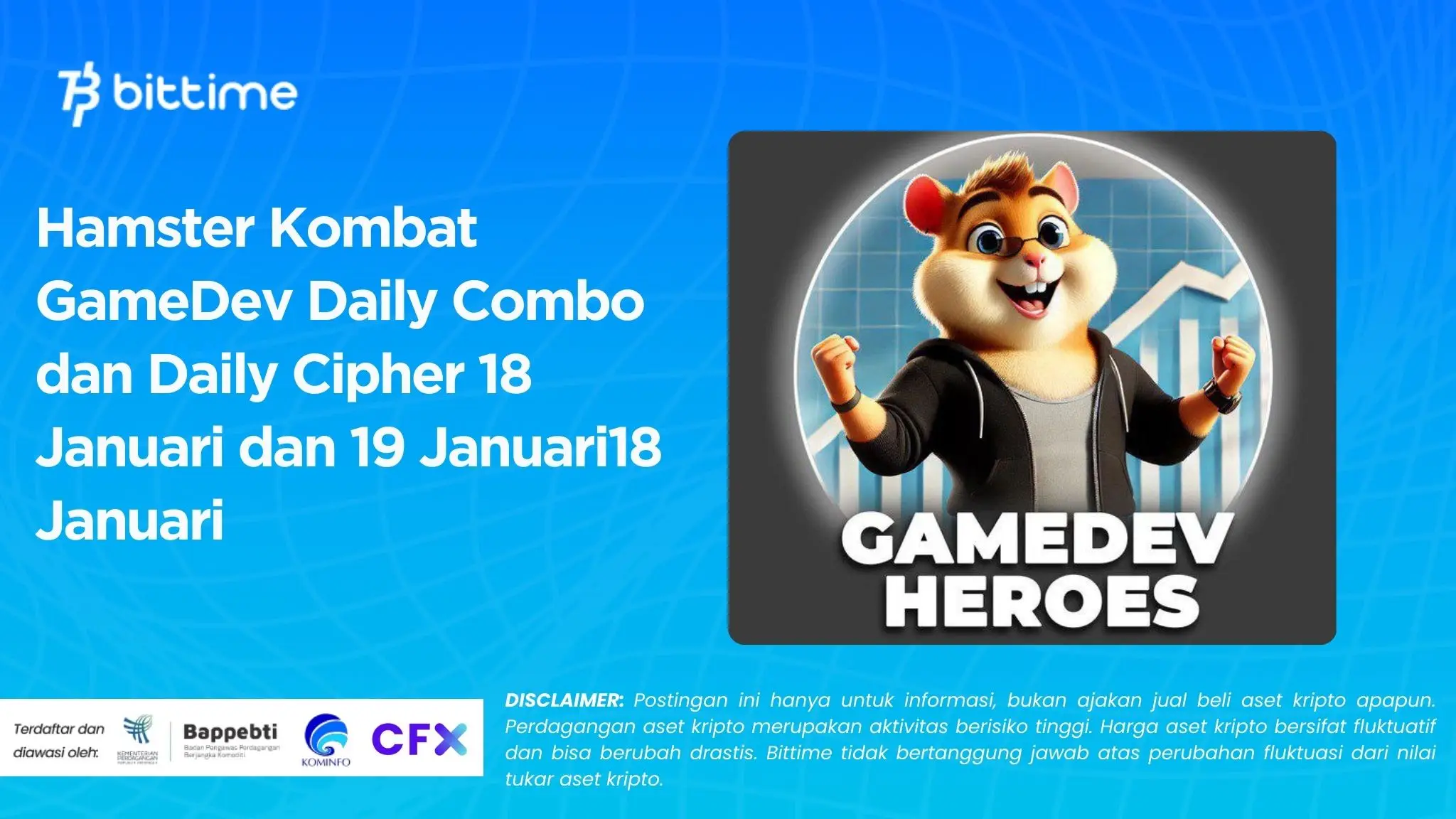 Hamster Kombat GameDev Daily Combo dan Daily Cipher 18 Januari dan 19 Januari