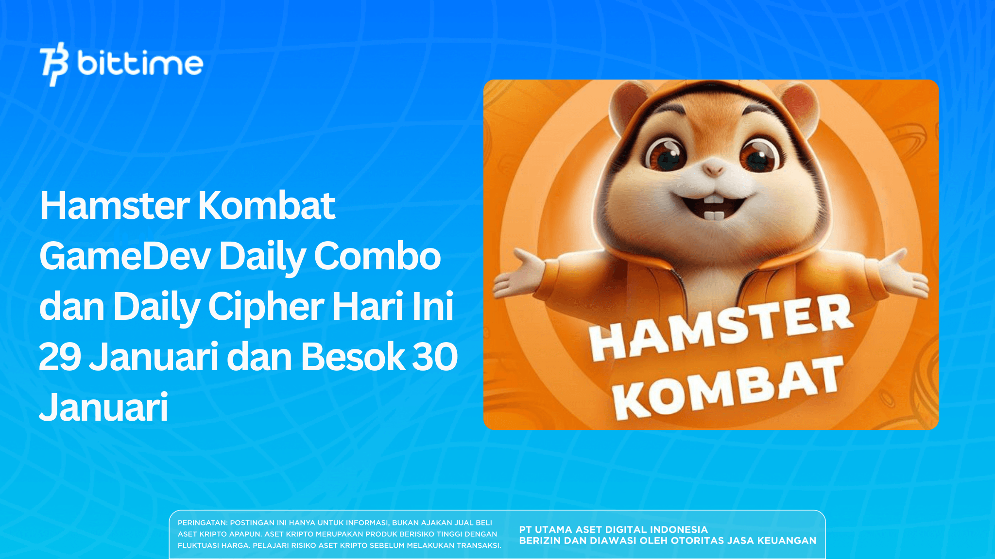 Hamster Kombat GameDev Daily Combo dan Daily Cipher Hari Ini 29 Januari dan Besok 30 Januari