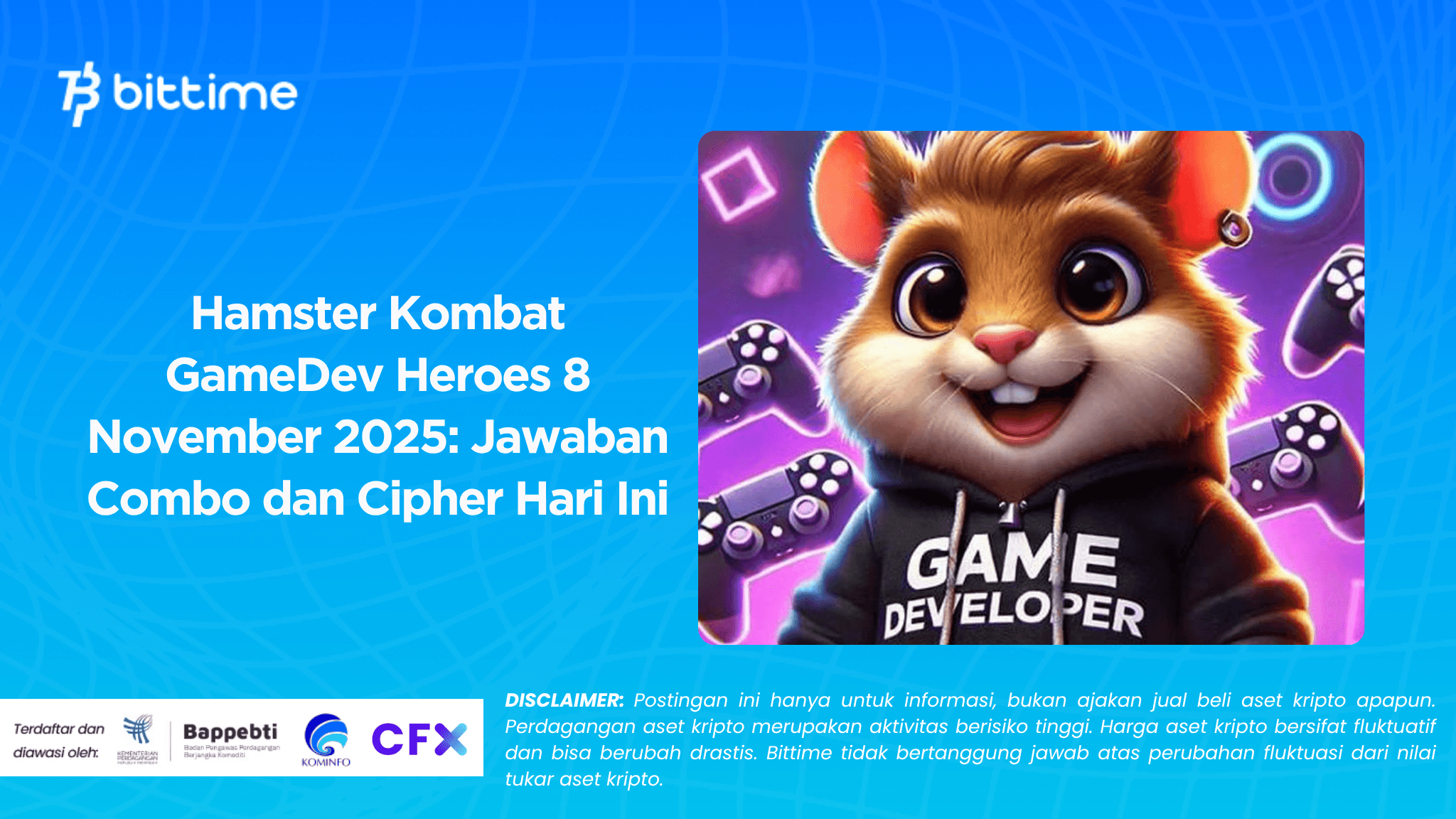 Hamster Kombat GameDev Heroes 8 November 2025: Jawaban Combo dan Cipher Hari Ini