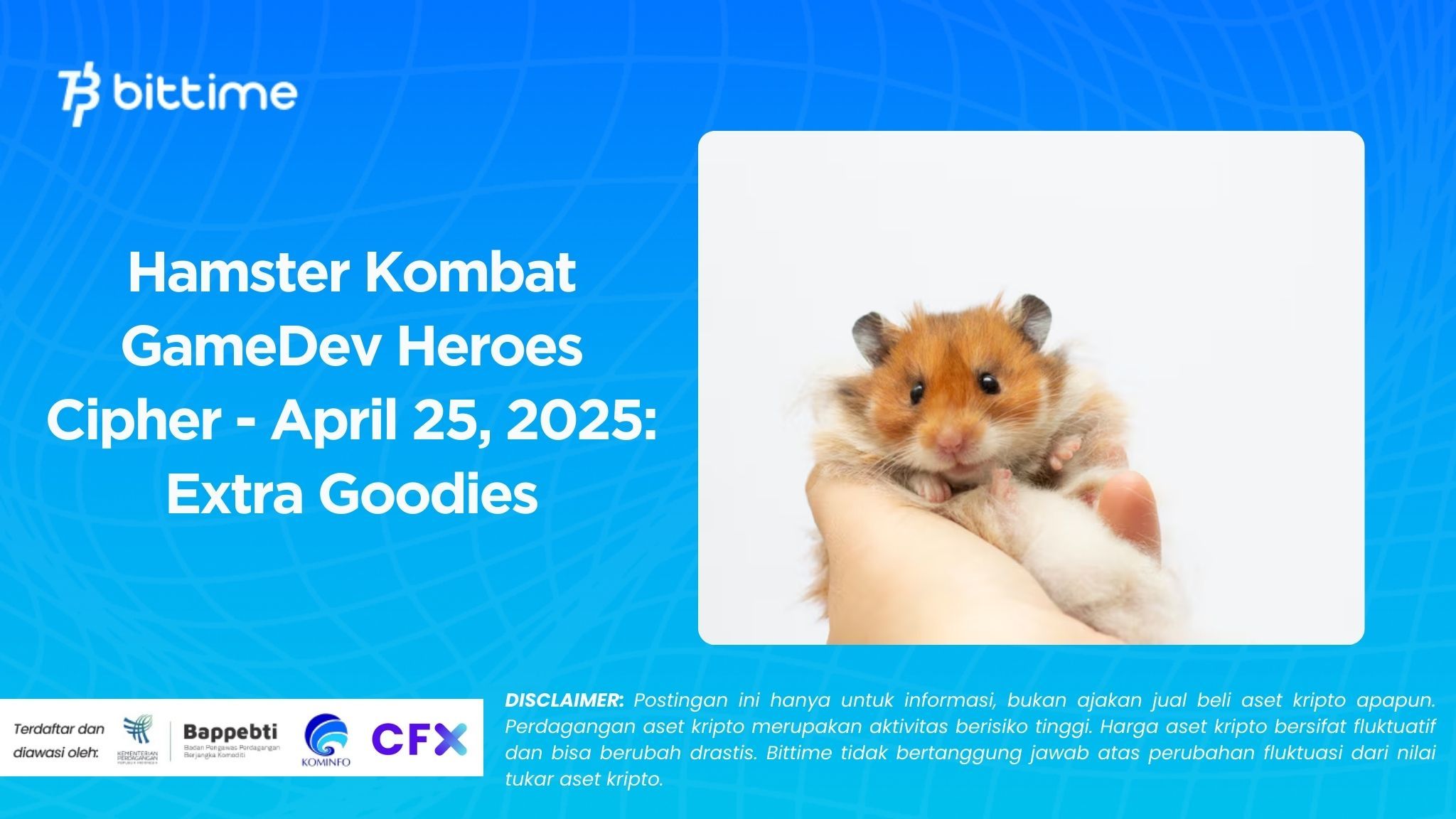 Hamster Kombat GameDev Heroes Cipher - April 25, 2025: Extra Goodies