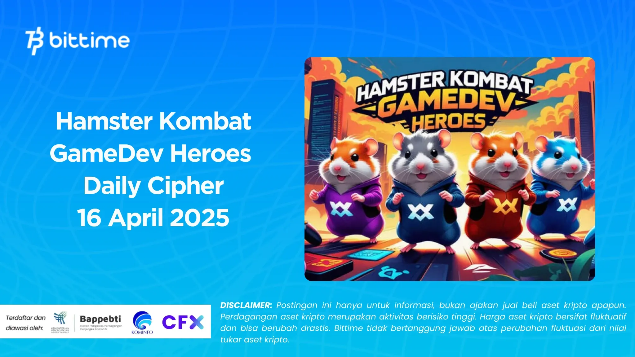 Hamster Kombat GameDev Heroes Daily Cipher 16 April 2025