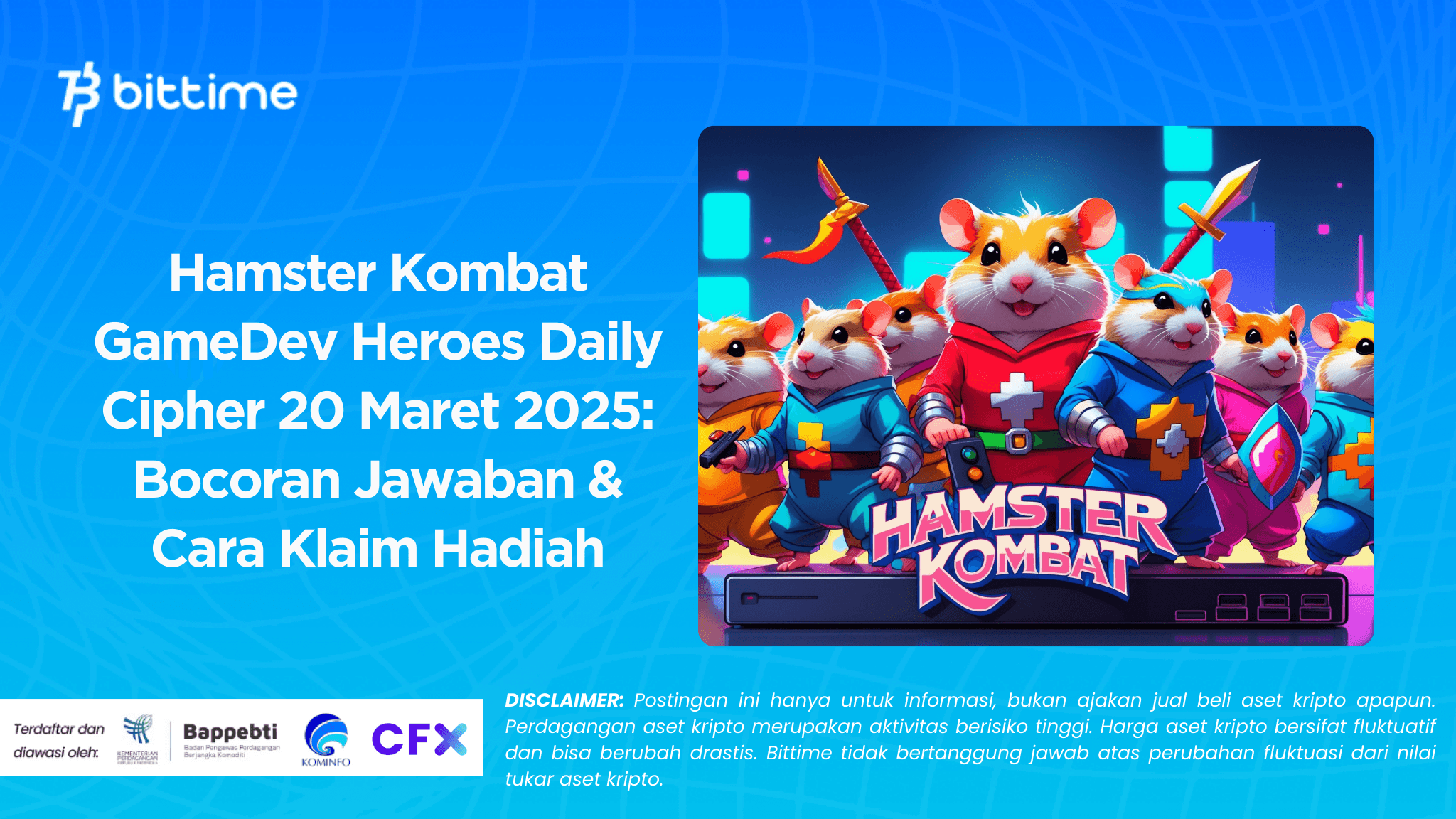Hamster Kombat GameDev Heroes Daily Cipher 20 Maret 2025: Bocoran Jawaban & Cara Klaim Hadiah