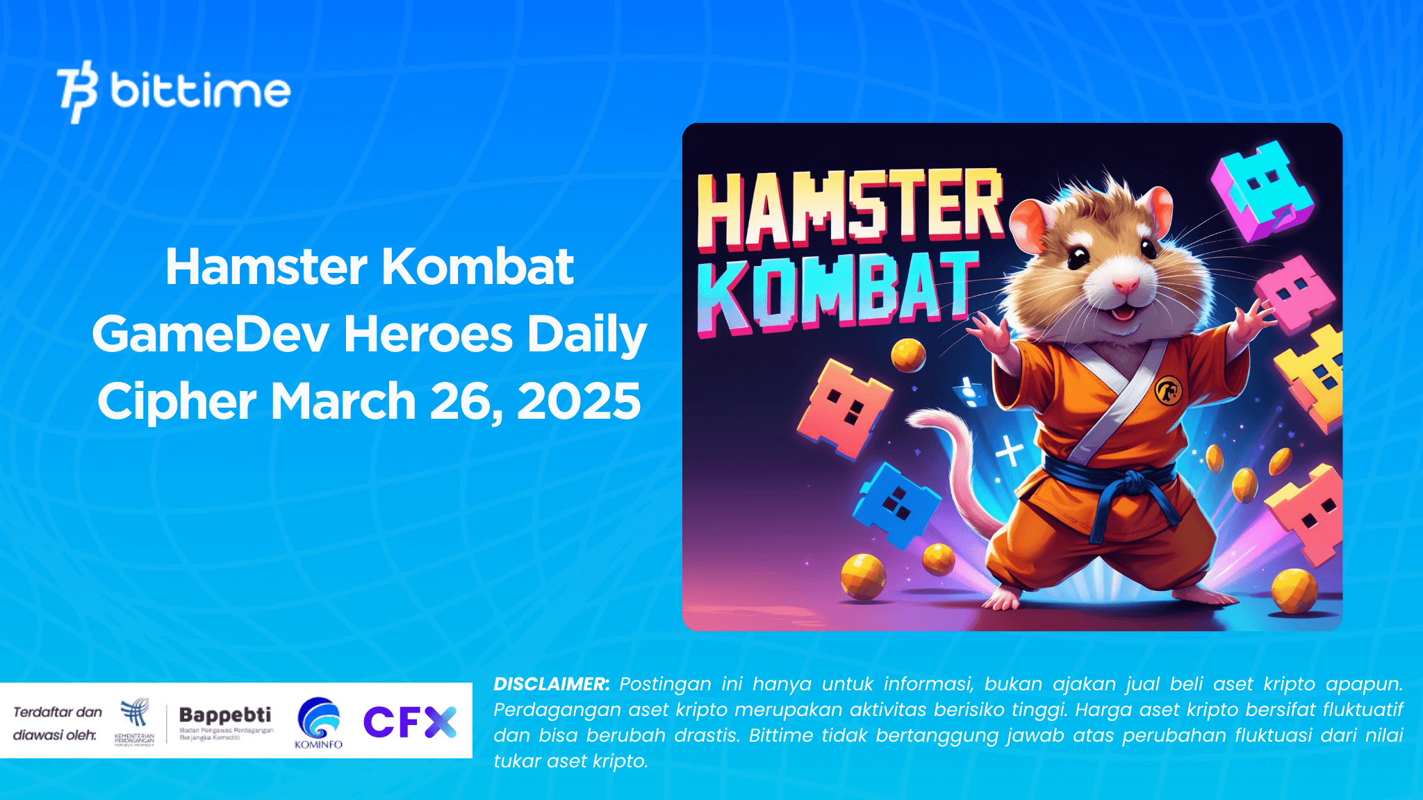 Hamster Kombat GameDev Heroes Daily Cipher March 26, 2025