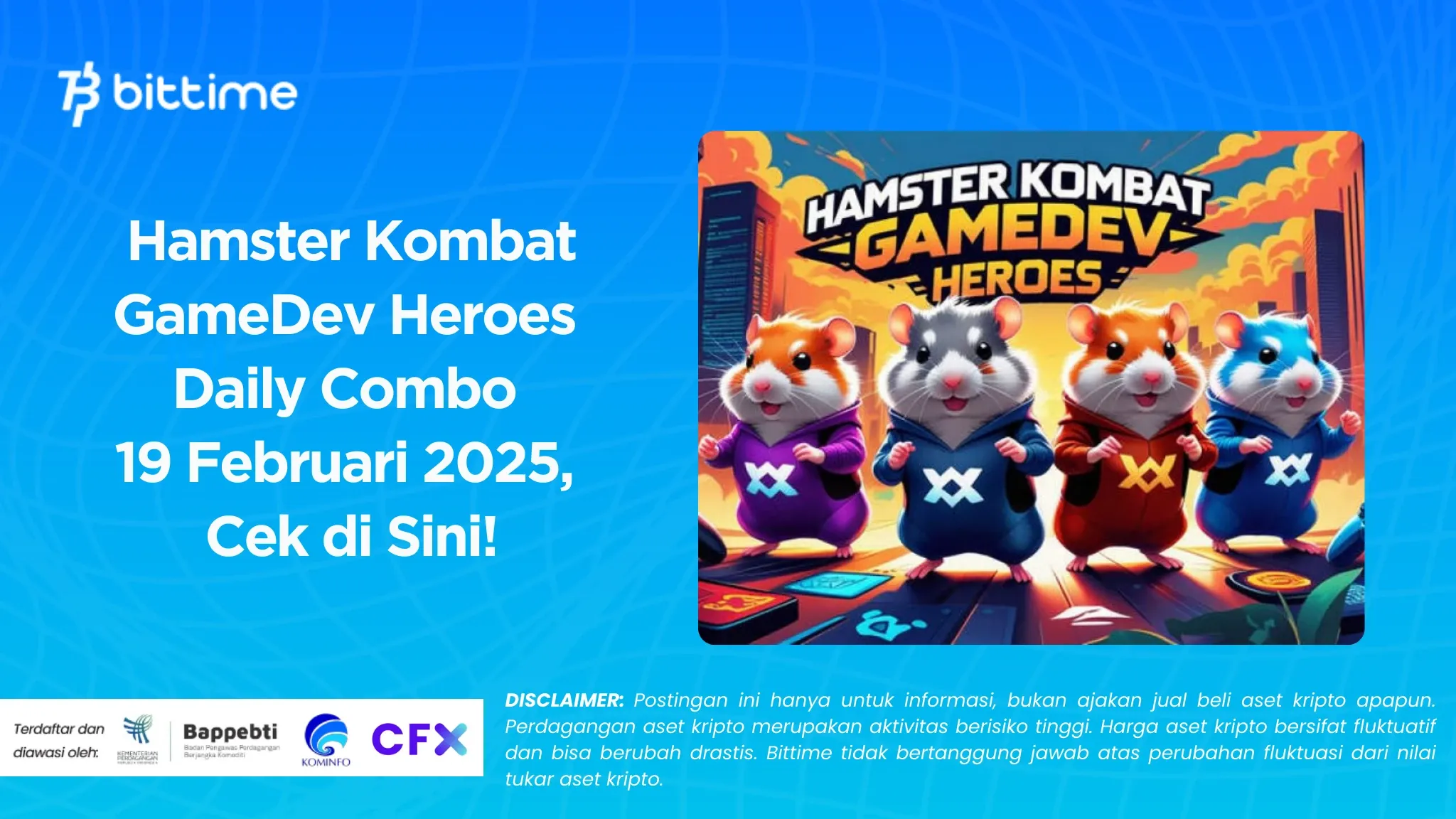 Hamster Kombat GameDev Heroes Daily Combo 19 Februari 2025