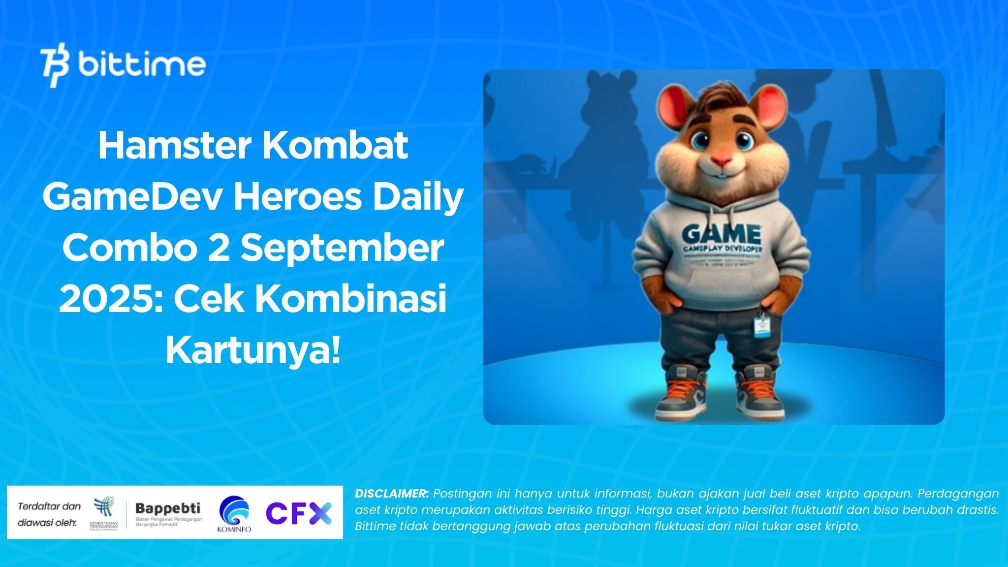 Hamster Kombat GameDev Heroes Daily Combo 2 September 2025 Cek Kombinasi Kartunya!