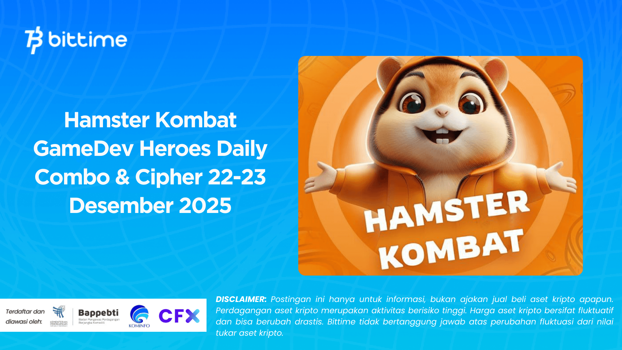 Hamster Kombat GameDev Heroes Daily Combo & Cipher 22-23 December 2025