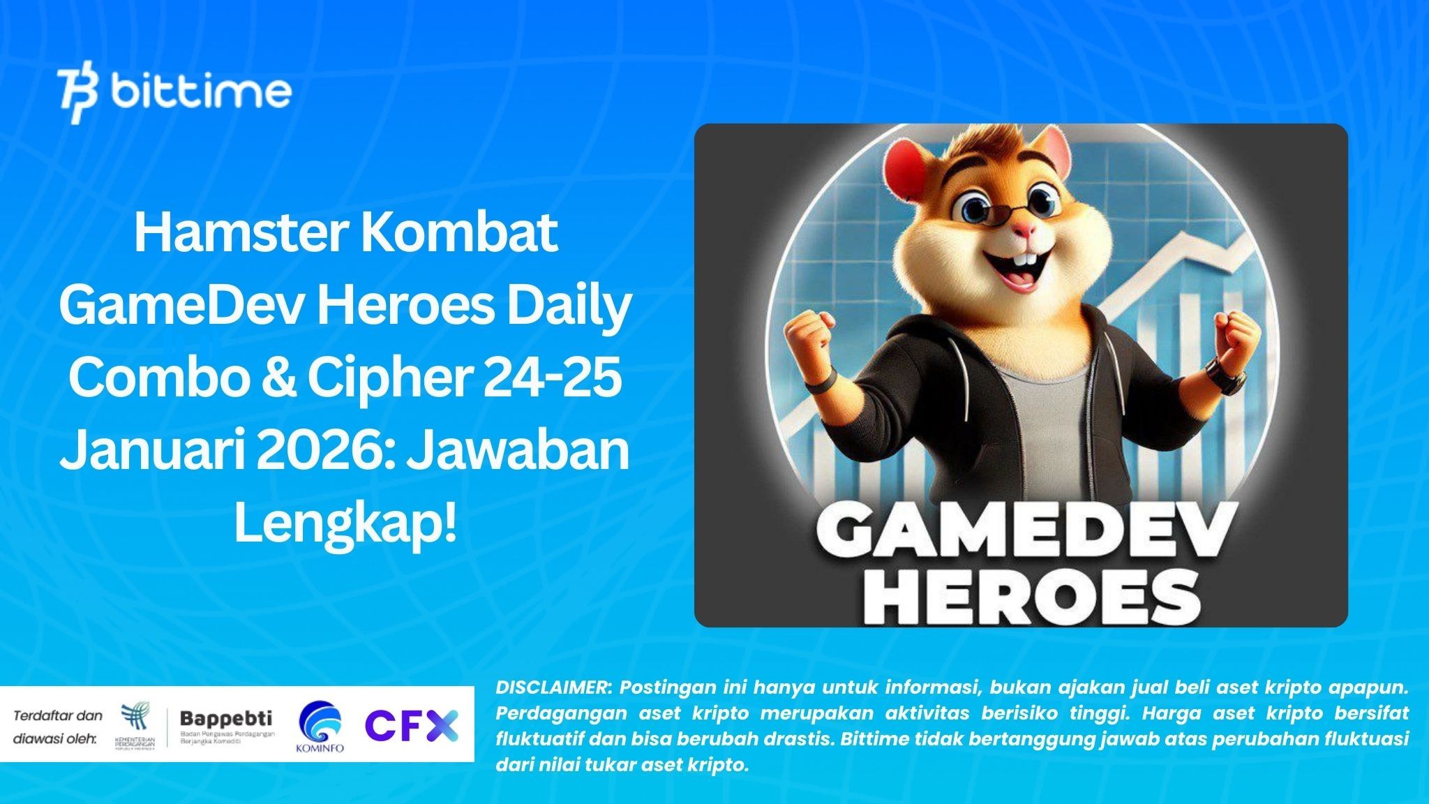 Hamster Kombat GameDev Heroes Daily Combo & Cipher 24-25 Januari 2026: Jawaban Lengkap!