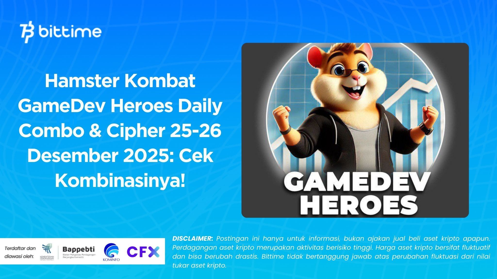 Hamster Kombat GameDev Heroes Daily Combo & Cipher 25-26 Desember 2025: Cek Kombinasinya!