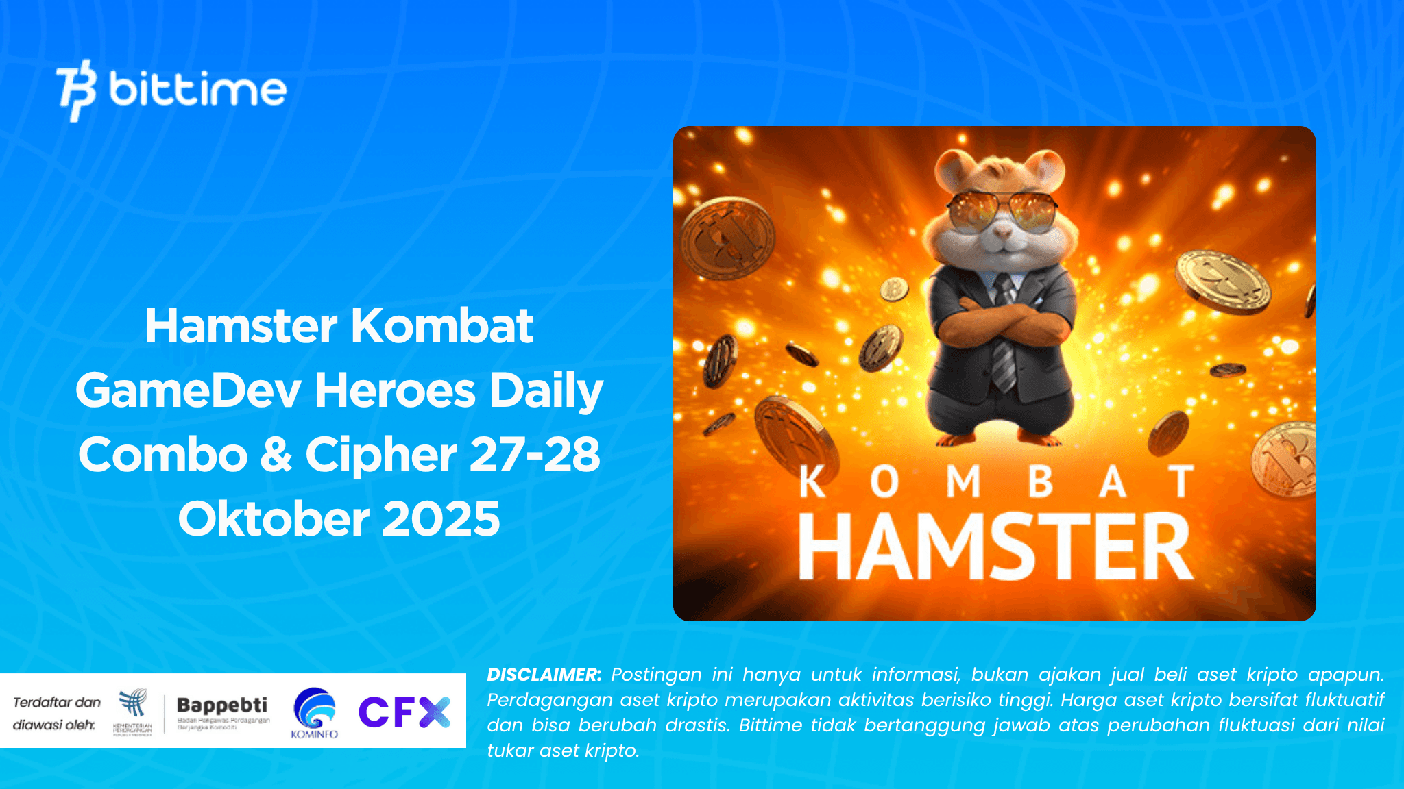 Hamster Kombat GameDev Heroes Daily Combo & Cipher 27-28 Oktober 2025
