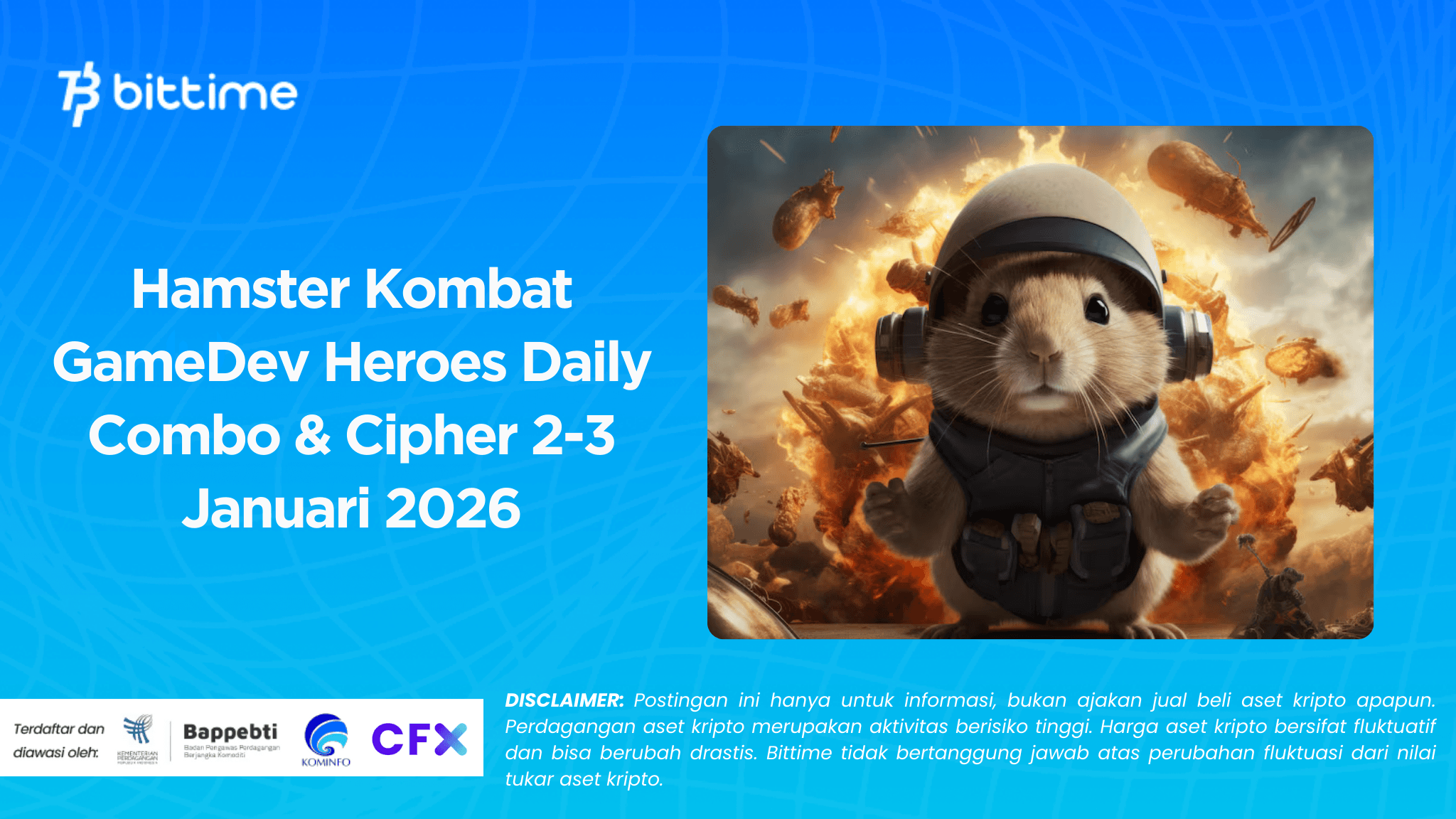 Hamster Kombat GameDev Heroes Daily Combo & Cipher 2–3 January 2026