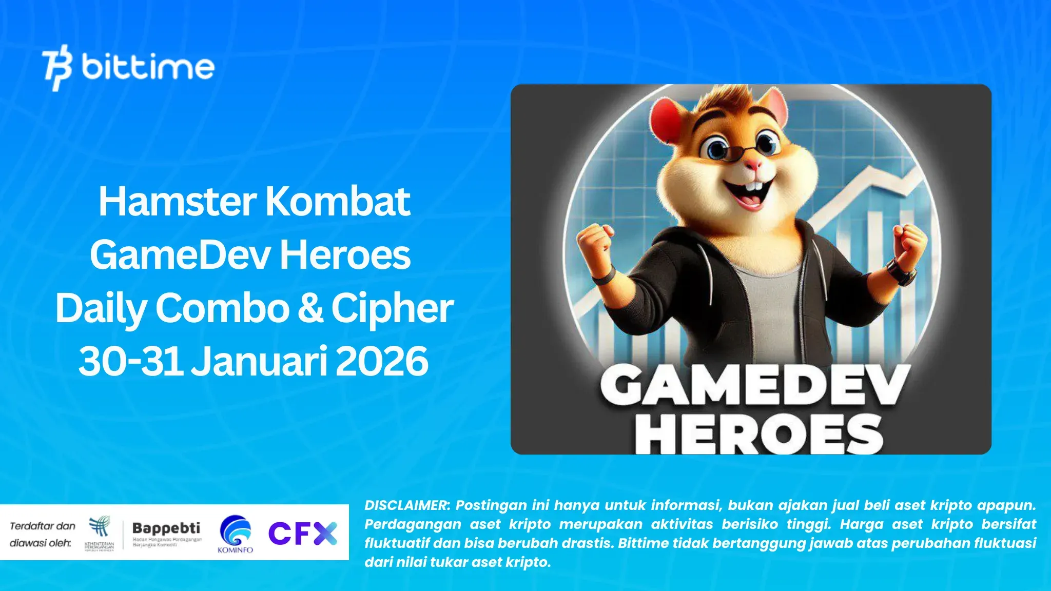 Hamster Kombat GameDev Heroes Daily Combo & Cipher 30-31 Januari 2026