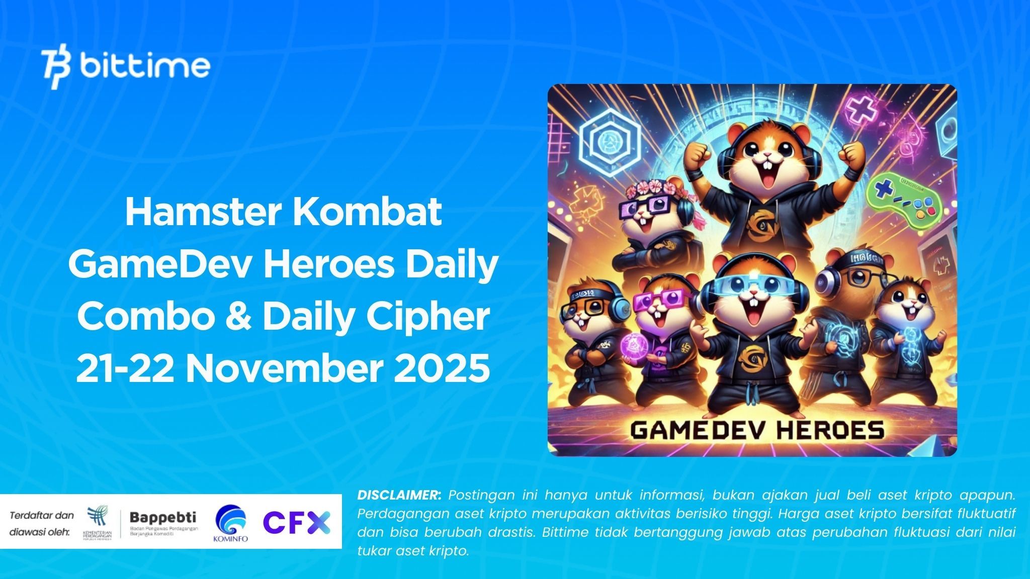 Hamster Kombat GameDev Heroes Daily Combo & Daily Cipher 21-22 November 2025