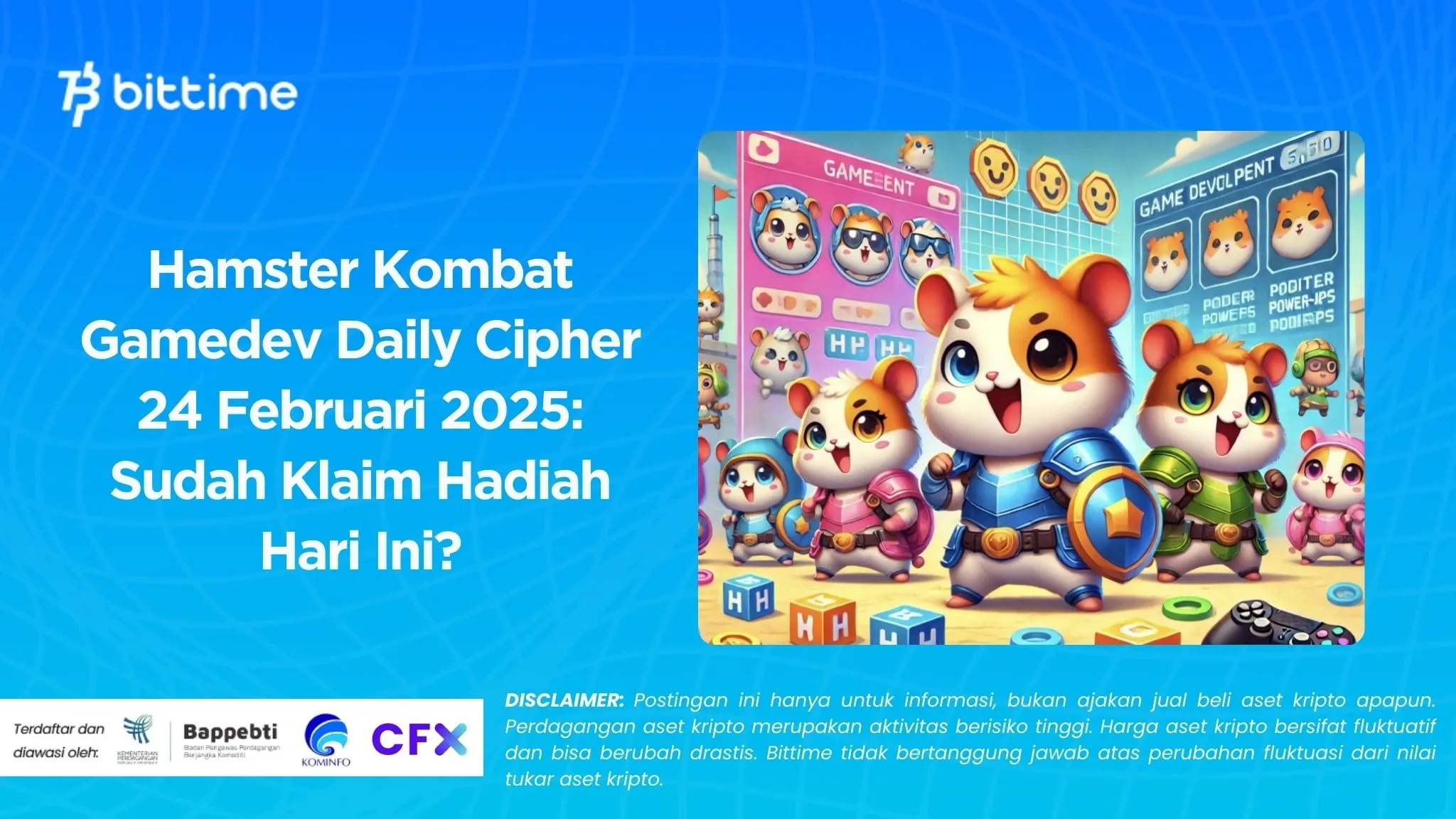 Hamster Kombat Gamedev Daily Cipher 24 Februari 2025 Sudah Klaim Hadiah Hari Ini