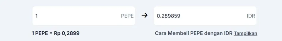 Harga 1 PEPE Berapa Rupiah