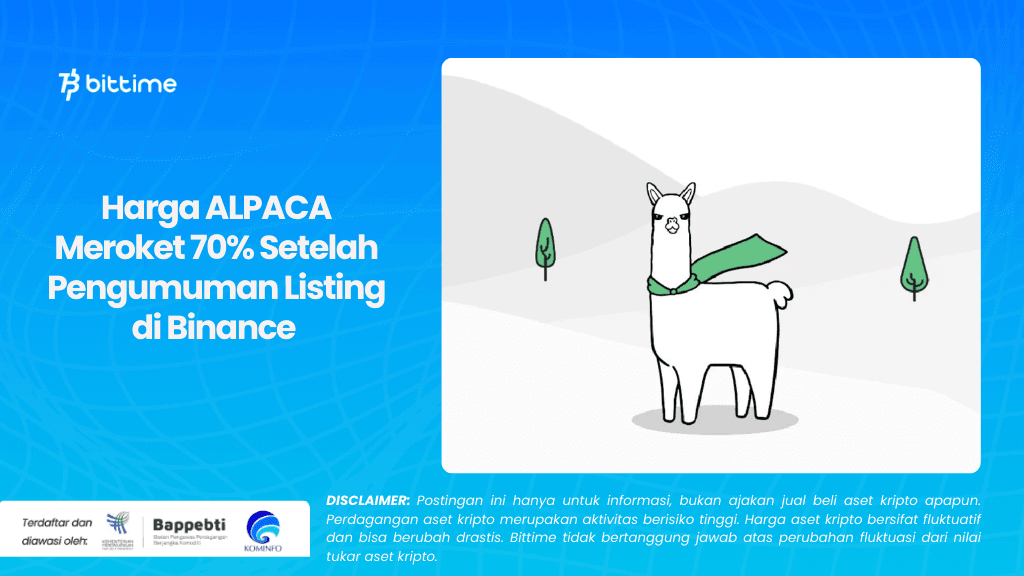 Harga ALPACA Meroket 70% Setelah Pengumuman Listing di Binance