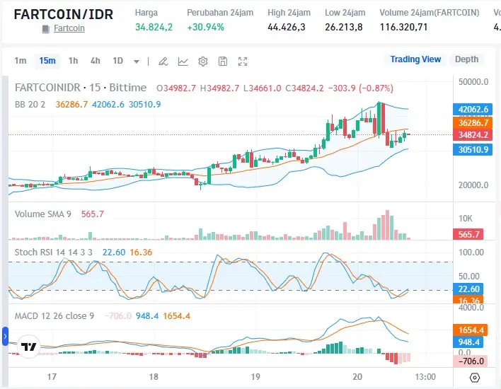 Harga FARTCOIN saat ini.
