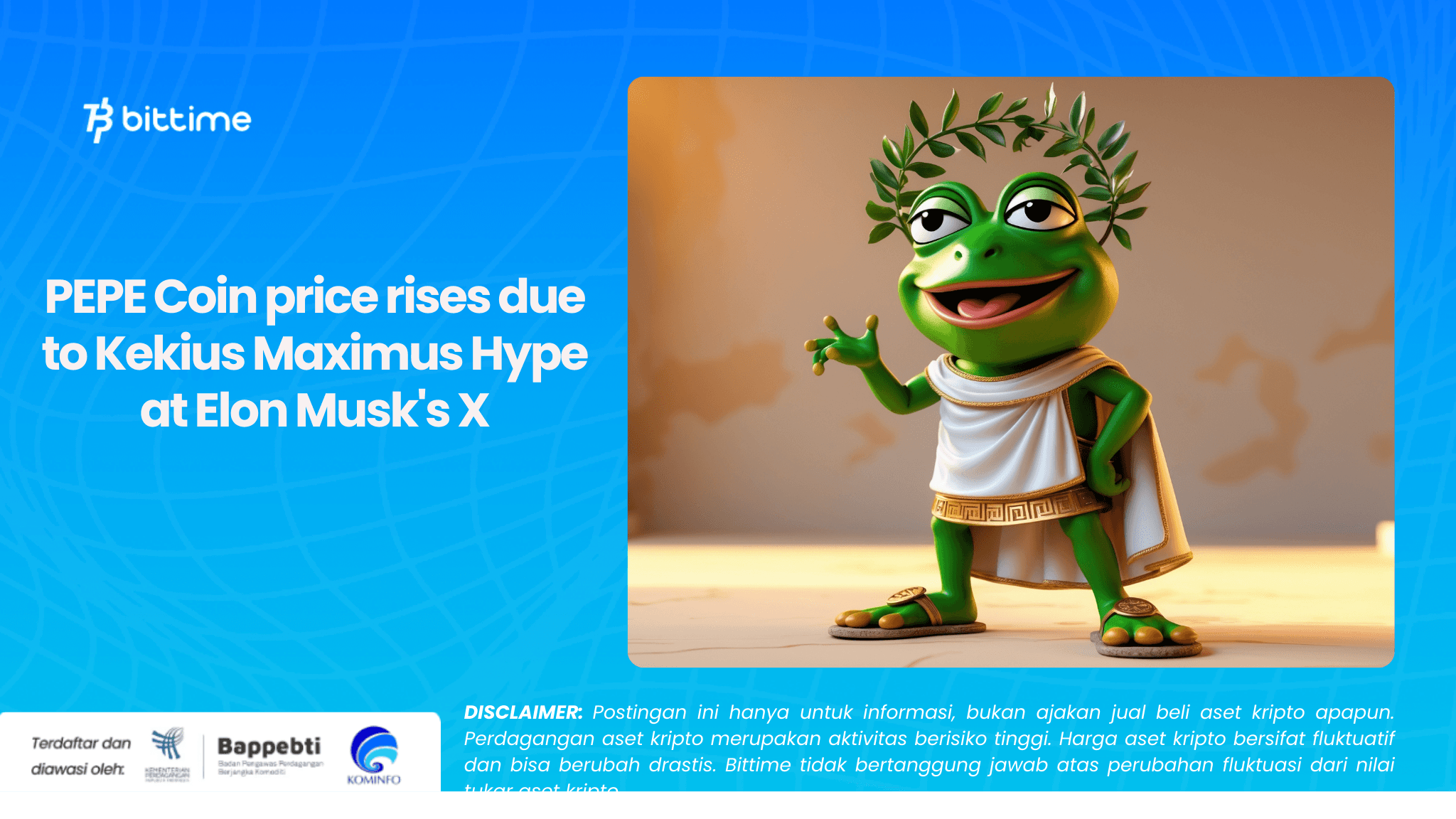 PEPE Coin price rises due to Kekius Maximus Hype at Elon Musk's X