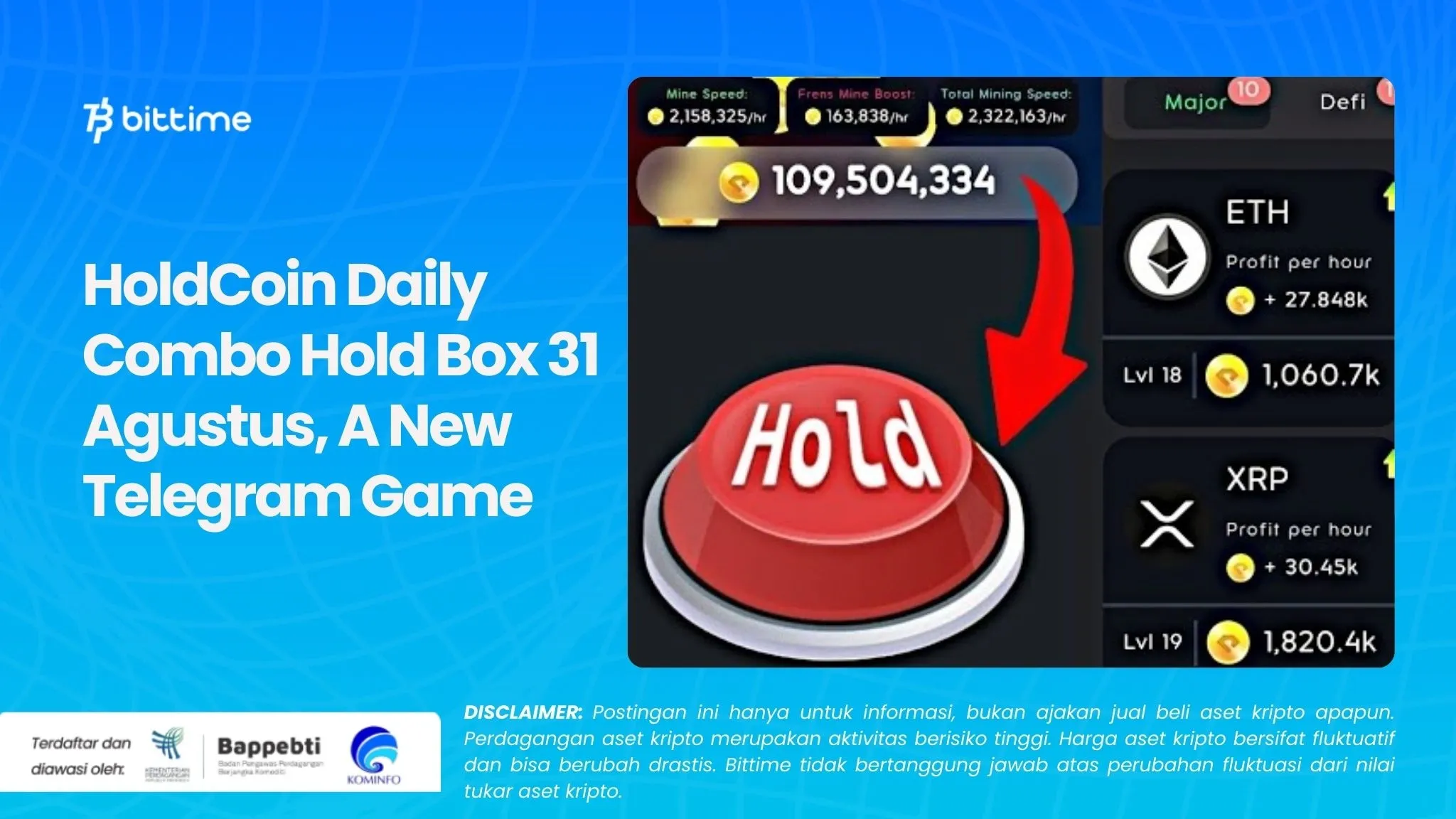 HoldCoin Daily Combo Hold Box 31 Agustus