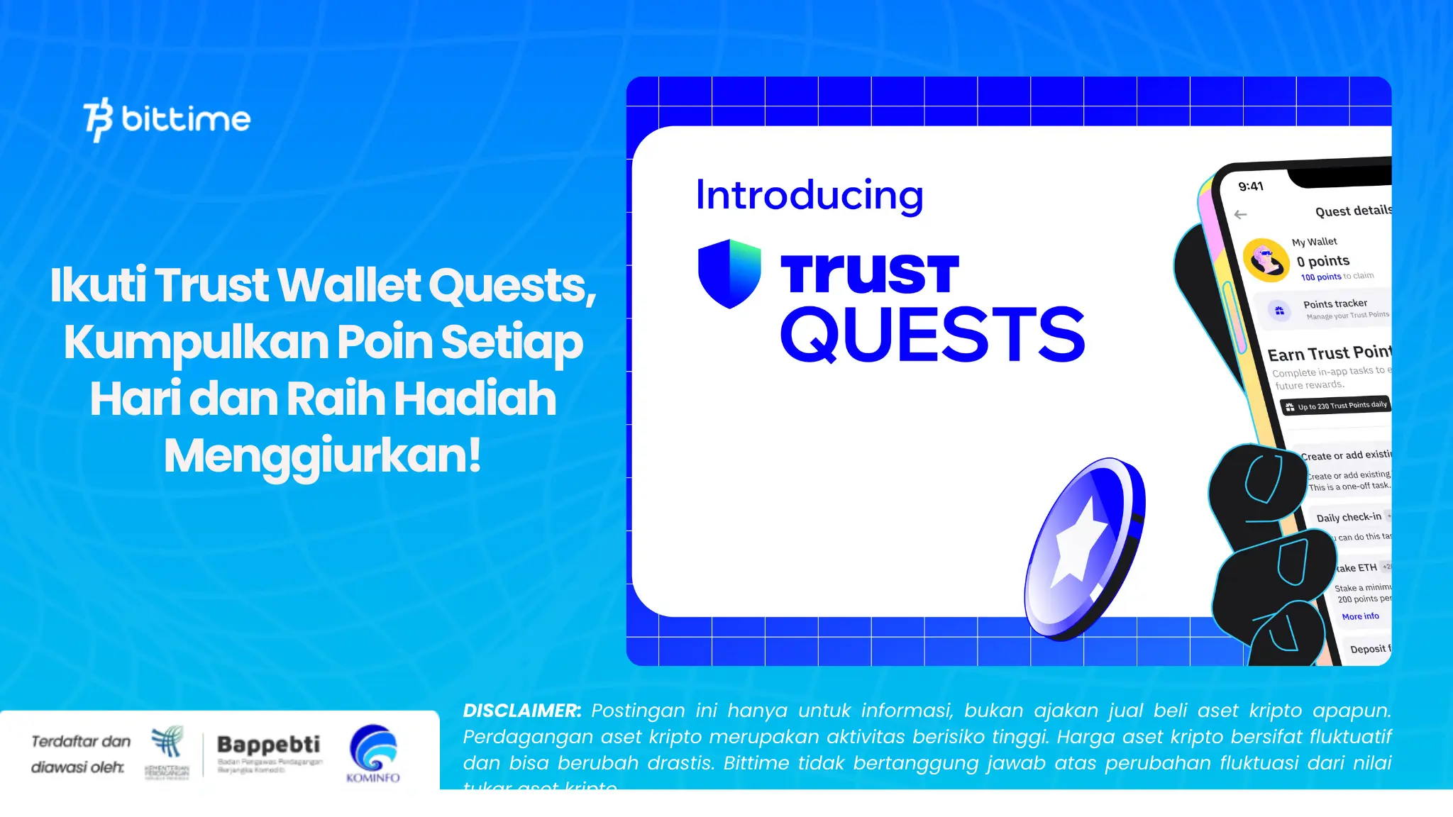Ikuti Trust Wallet Quests, Kumpulkan Poin Setiap Hari dan Raih Hadiah Menggiurkan!
