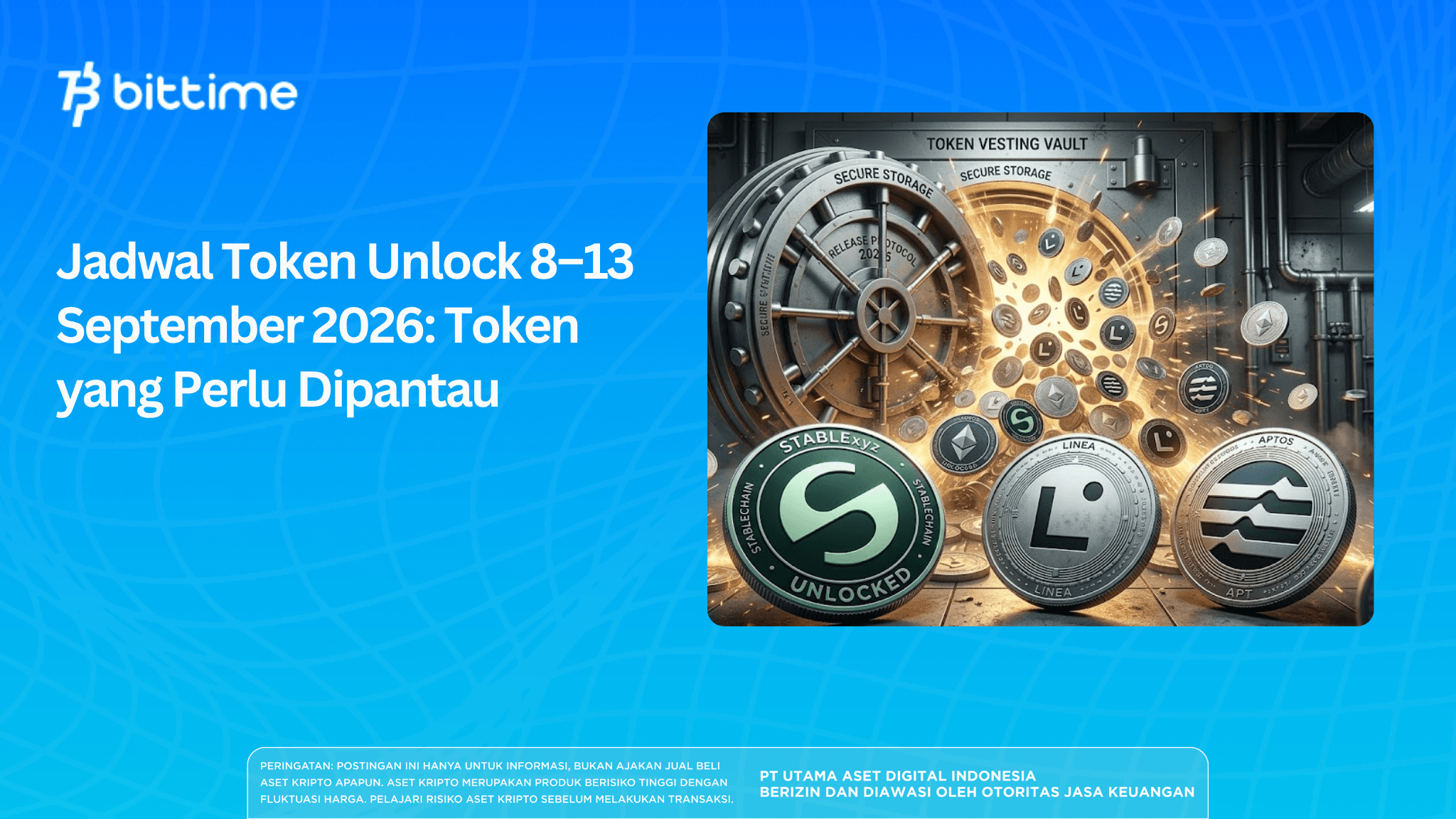 Jadwal Token Unlock 8–13 September 2026: Token yang Perlu Dipantau