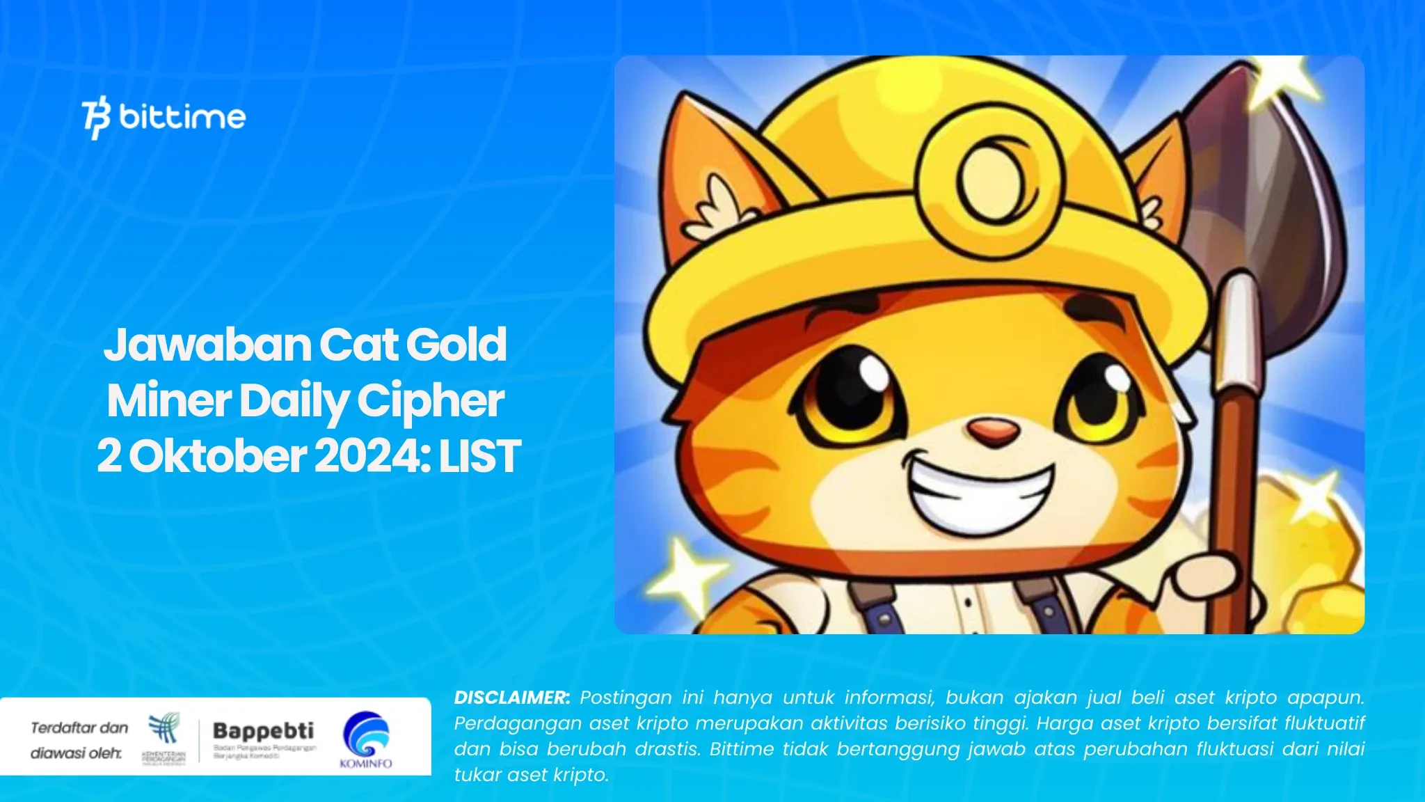 Jawaban Cat Gold Miner Daily Cipher 2 Oktober 2024