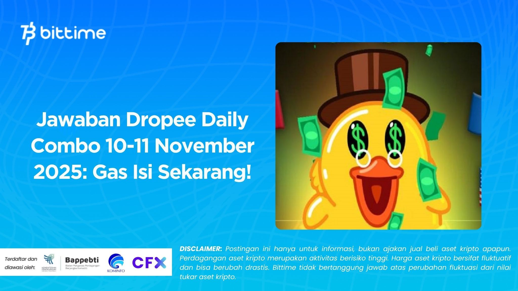 Jawaban Dropee Daily Combo 10-11 November 2025: Gas Isi Sekarang!