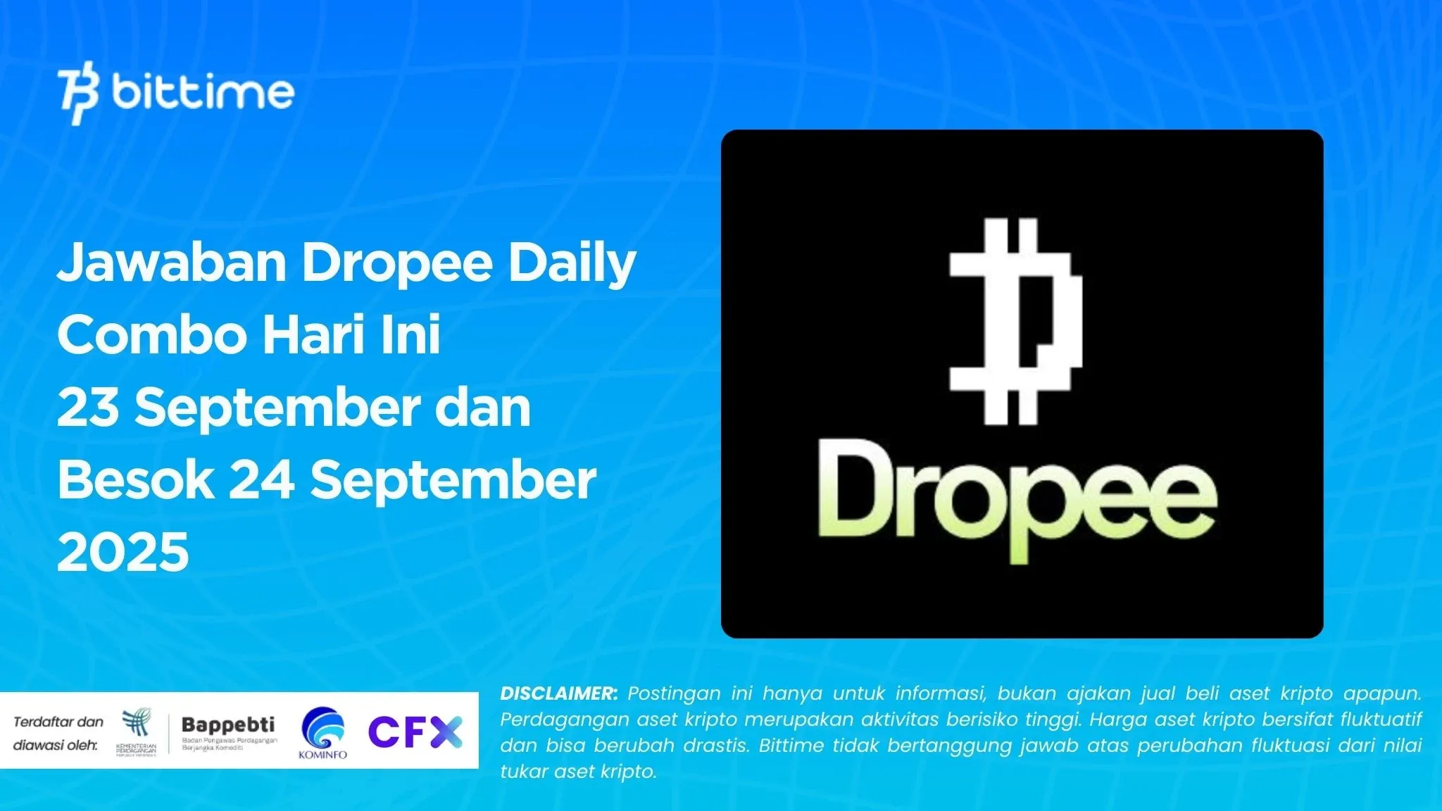Jawaban Dropee Daily Combo Hari Ini 23 September dan Besok 24 September 2025.webp