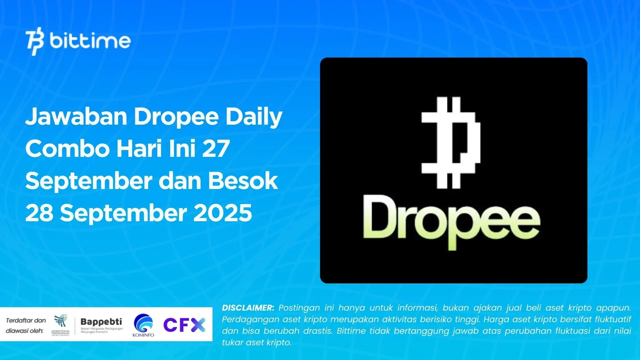 Jawaban Dropee Daily Combo Hari Ini 27 September dan Besok 28 September 2025.webp