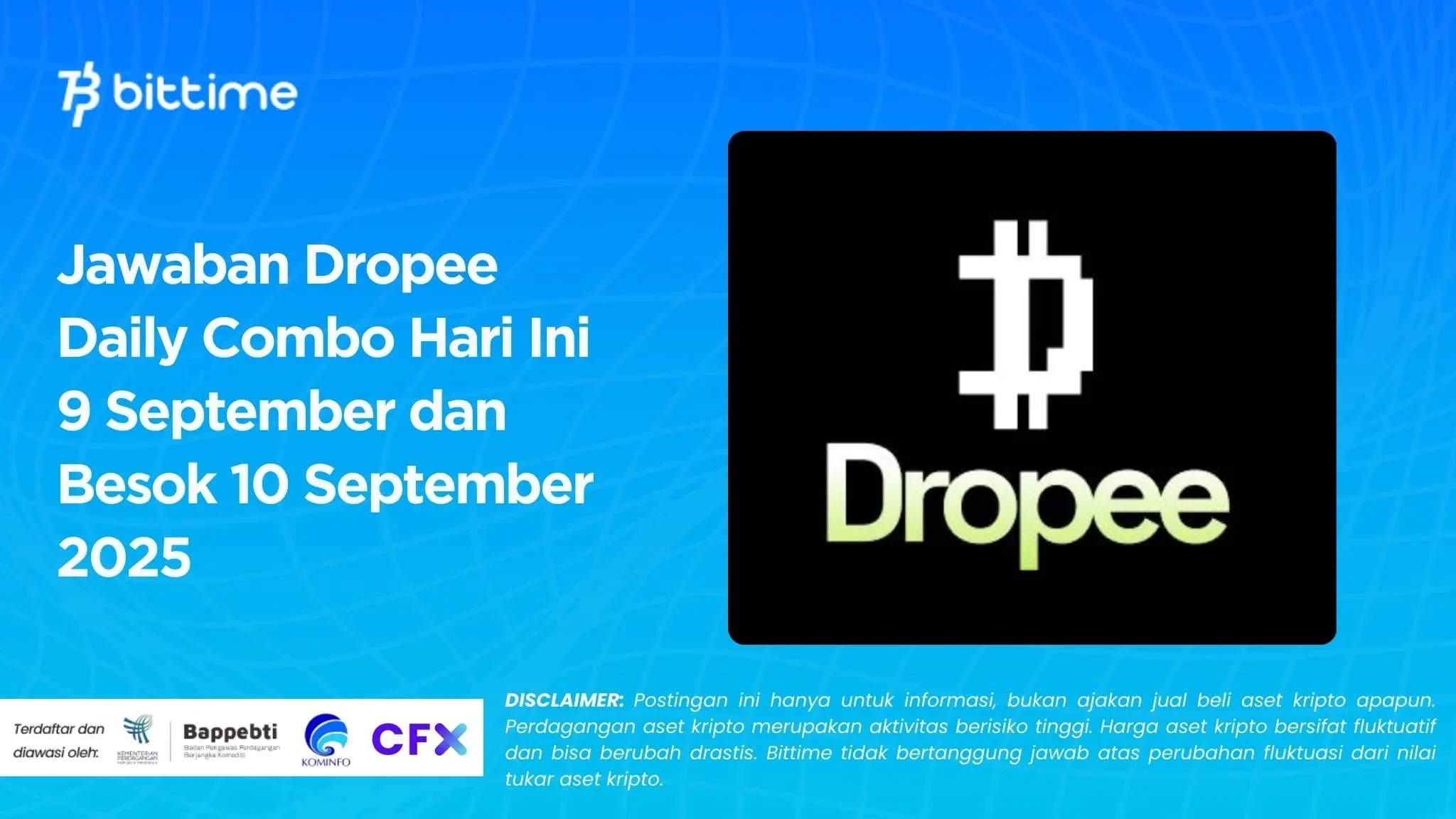 Jawaban Dropee Daily Combo Hari Ini  9 September dan  Besok 10 September 2025.webp