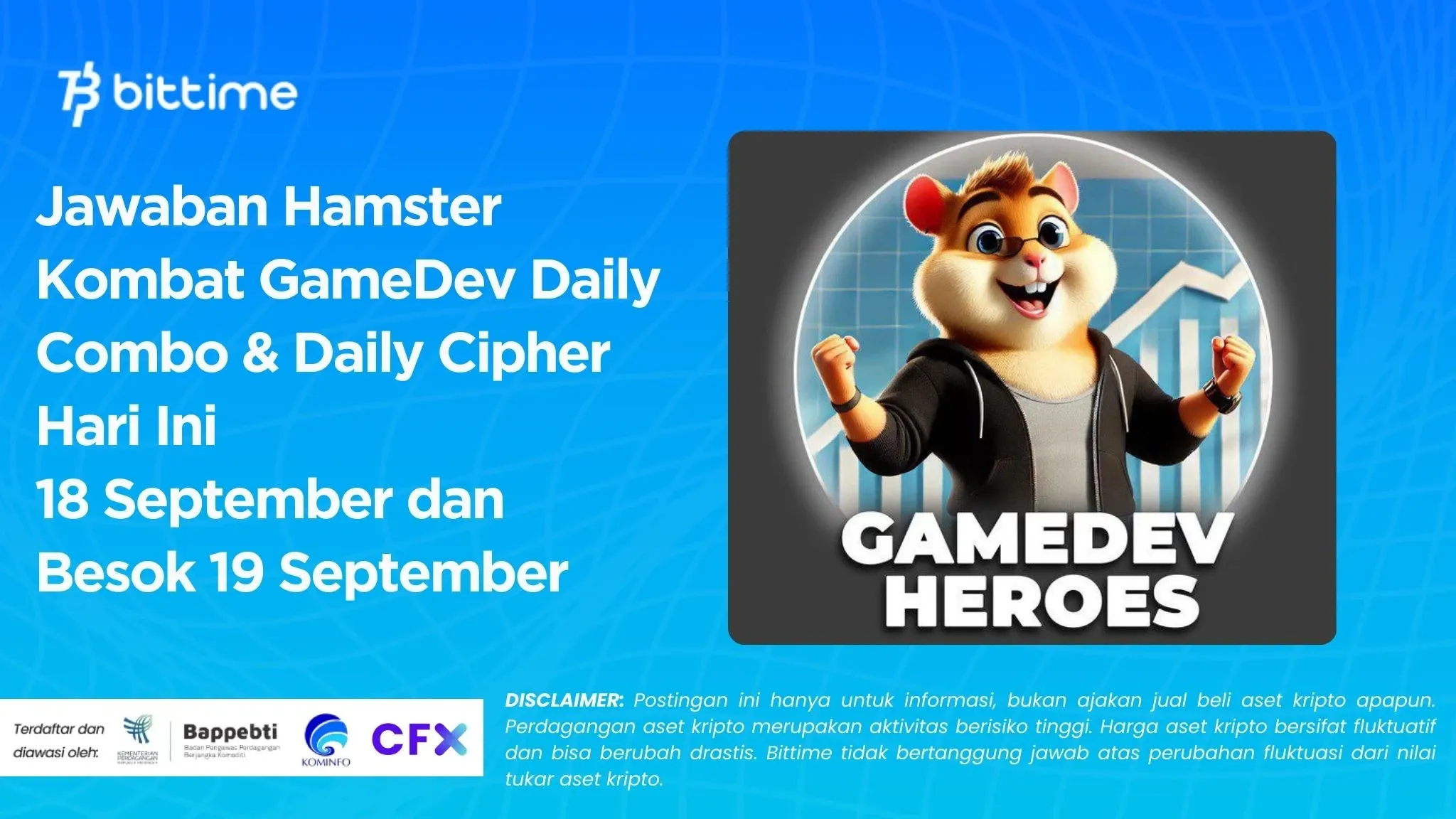 Jawaban Hamster Kombat GameDev Daily Combo & Daily Cipher Hari Ini 18 September dan Besok 19 September.webp