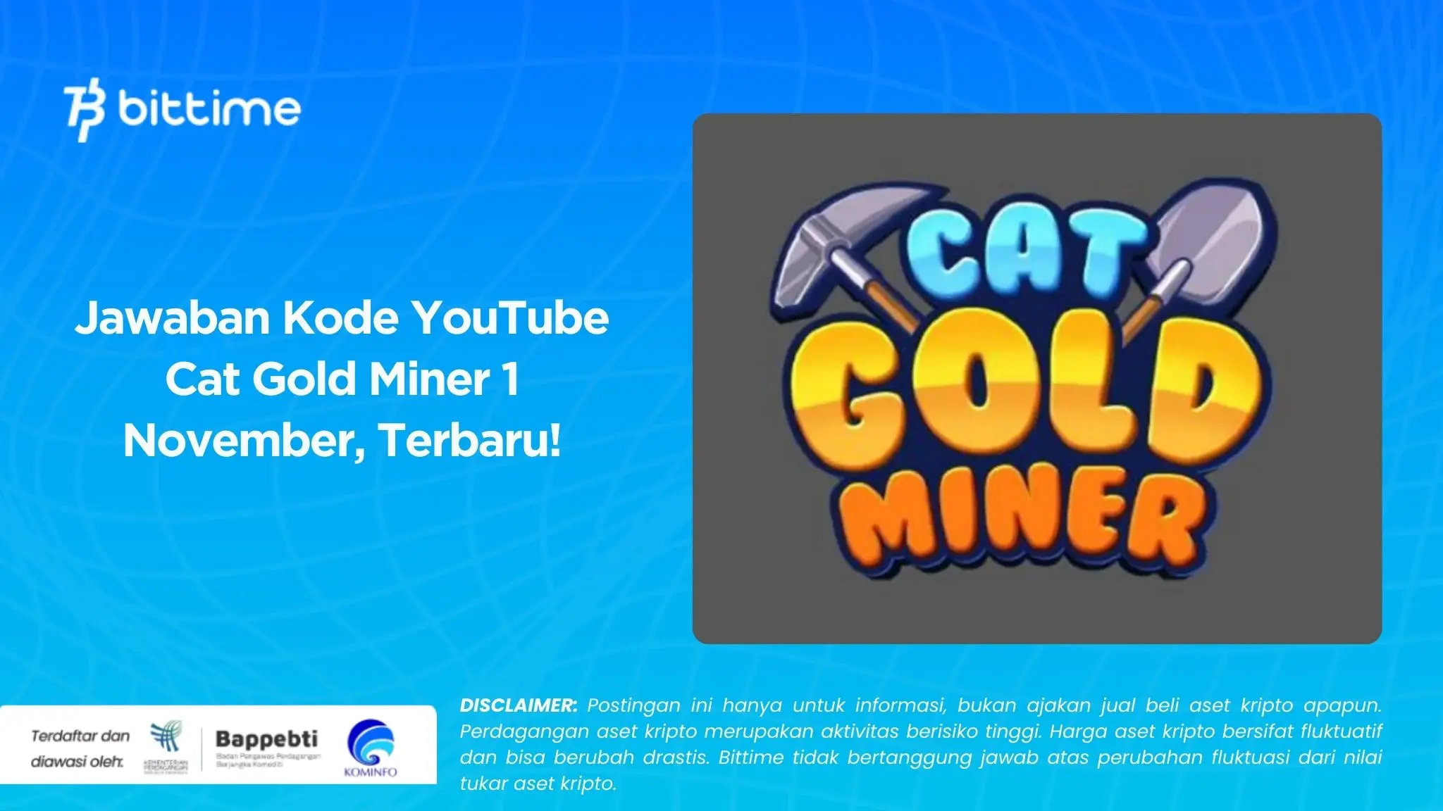 Jawaban Kode YouTube cat gold miner 1 November, Terbaru!.webp