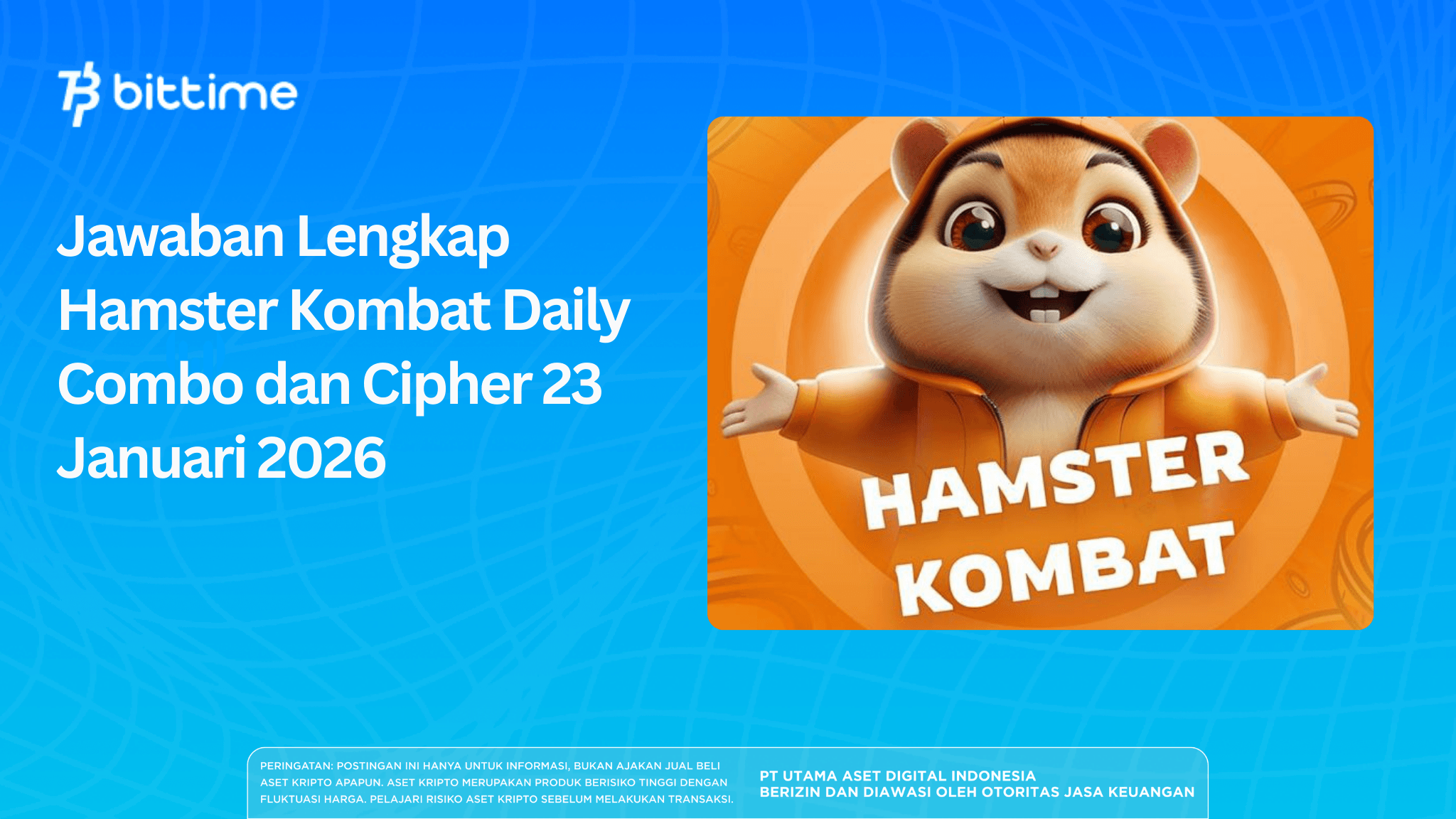 Jawaban Lengkap Hamster Kombat Daily Combo dan Cipher 23 Januari 2026