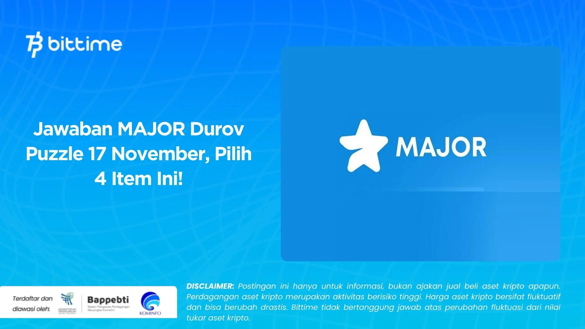 Jawaban MAJOR Durov Puzzle 17 November, Pilih 4 Item Ini!.webp