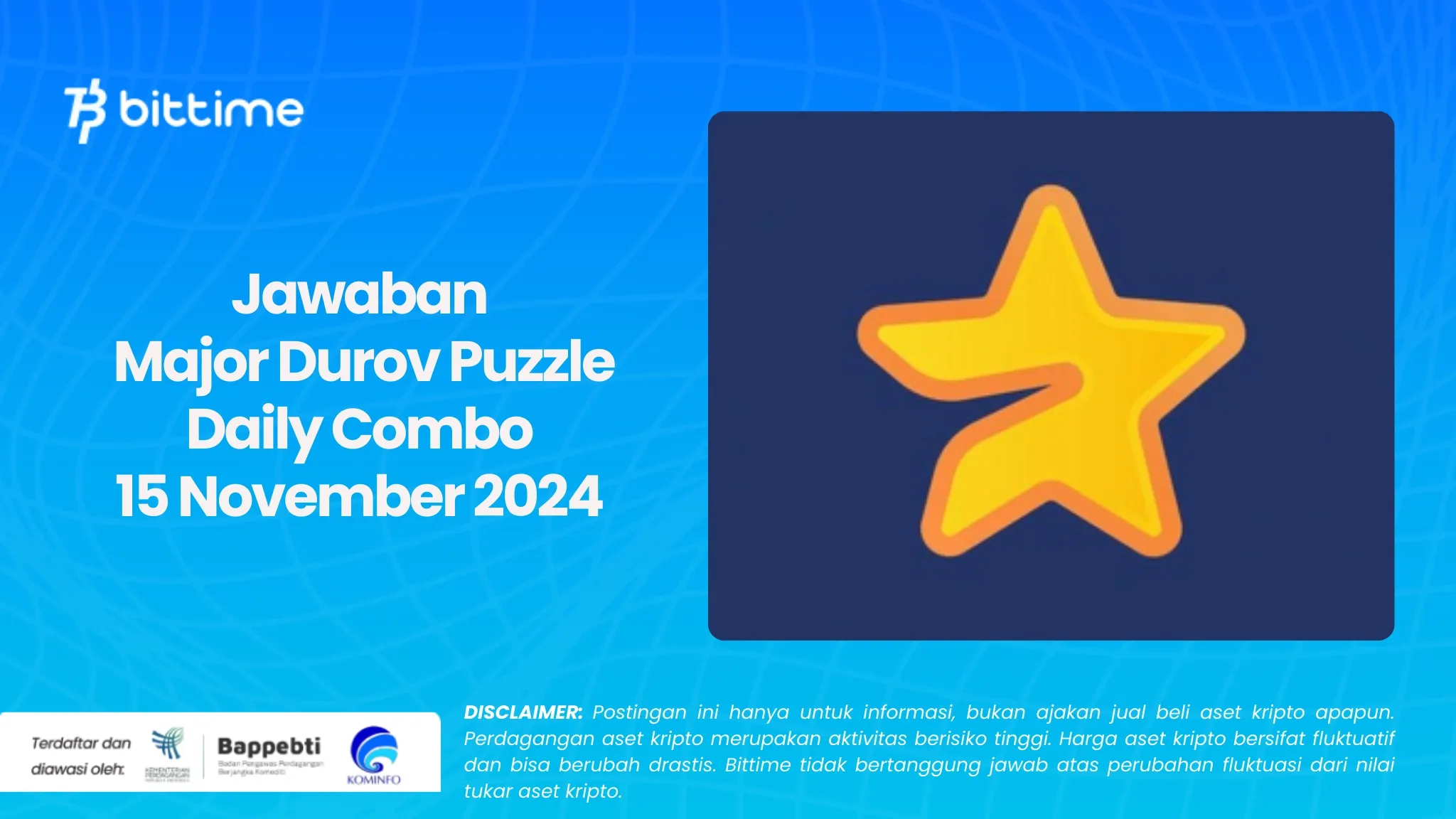 Jawaban Major Durov Puzzle Daily Combo 15 November 2024