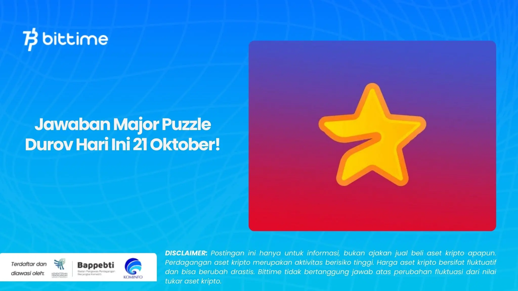 Jawaban Major Puzzle Durov Hari Ini 21 Oktober!