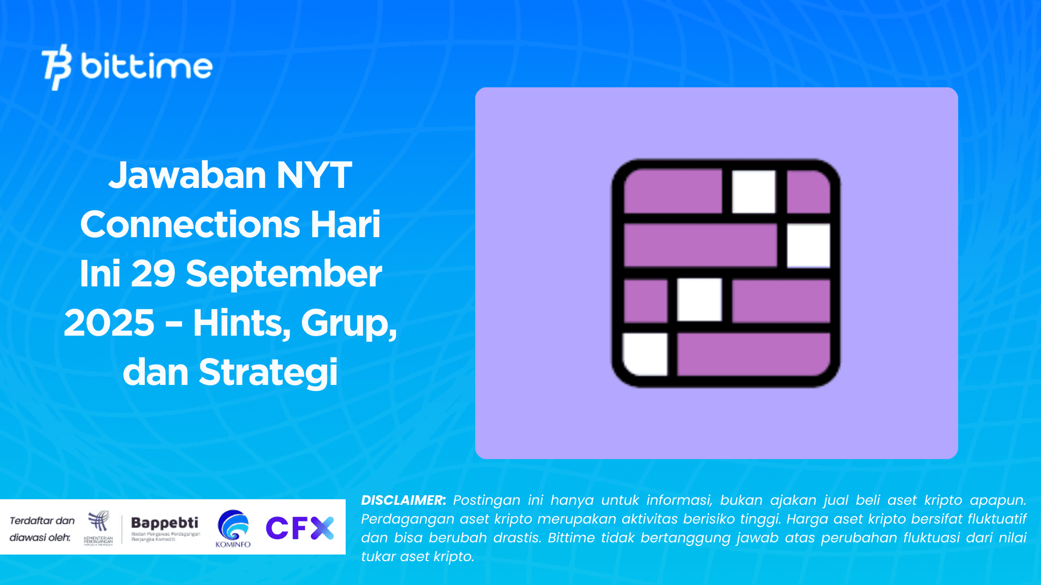 Jawaban NYT Connections Hari Ini 29 September 2025 – Hints, Grup, dan Strategi
