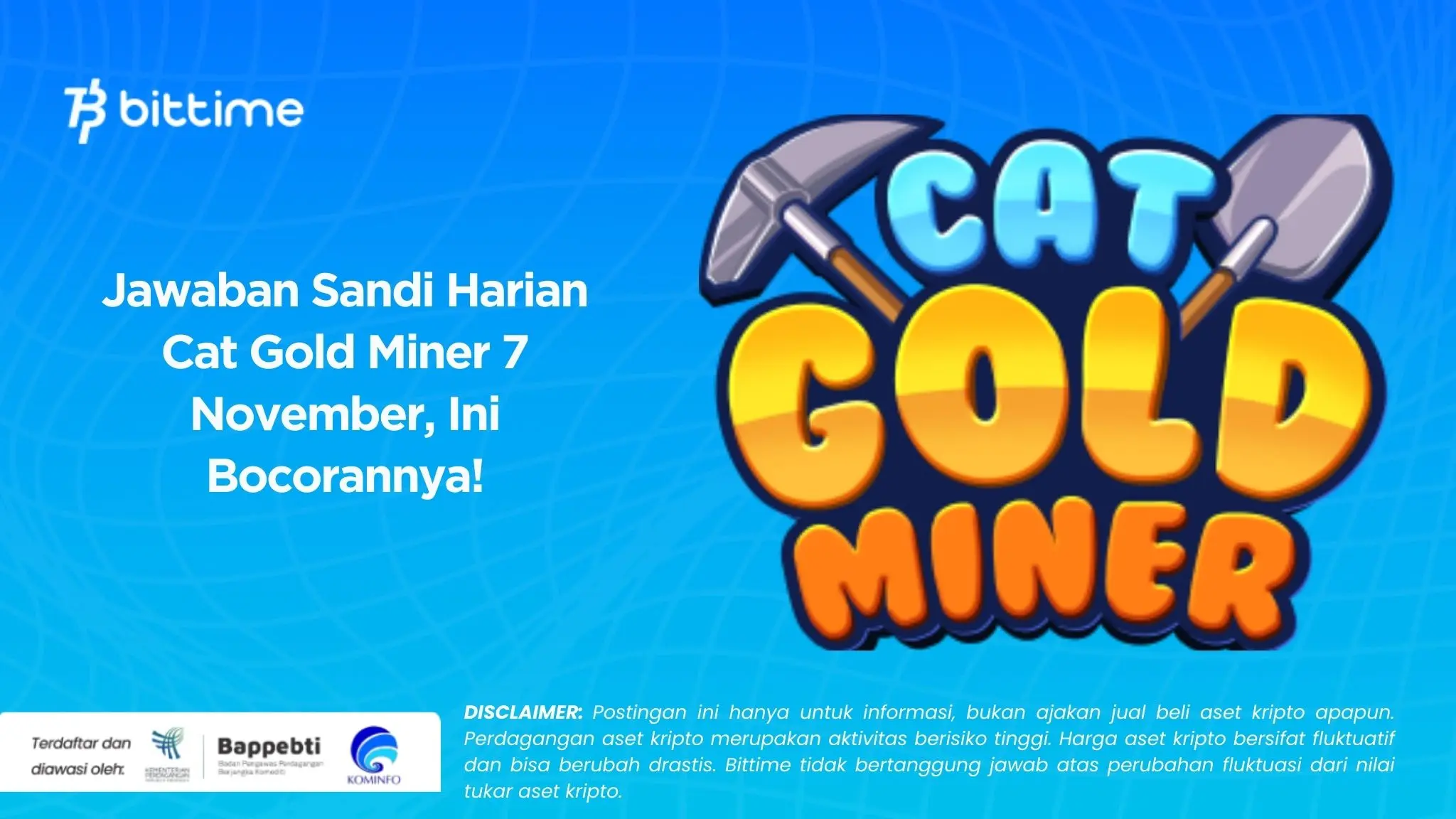 Jawaban Sandi Harian Cat Gold Miner 7 November, Ini Bocorannya!