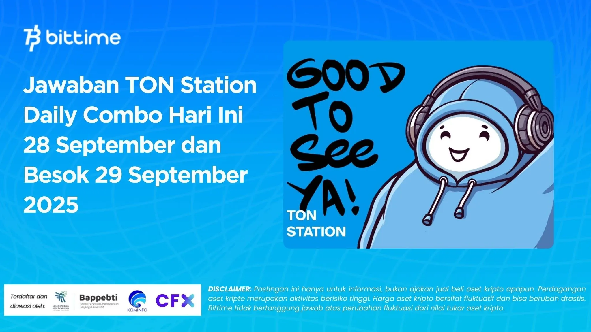 Jawaban TON Station Daily Combo Hari Ini 28 September dan Besok 29 September 2025