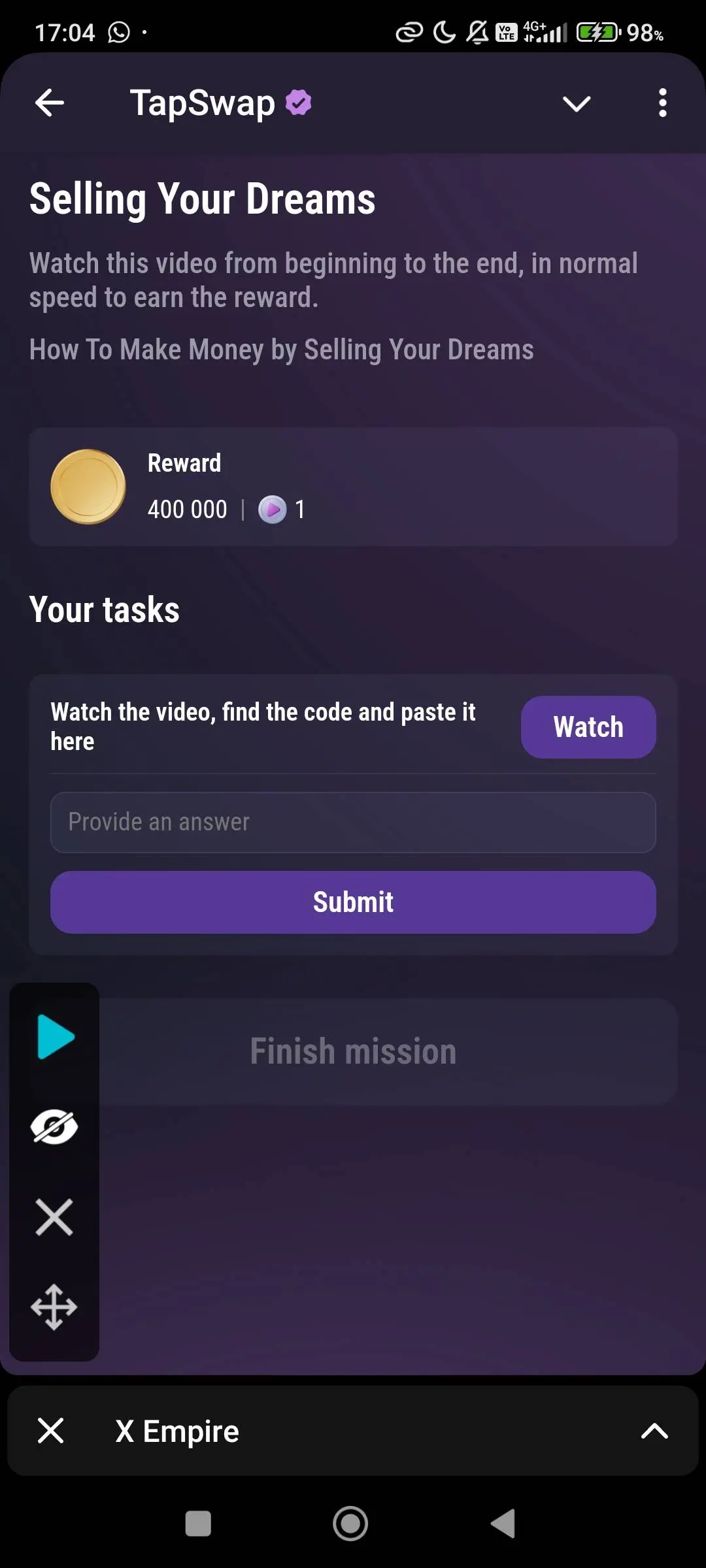 Jawaban TapSwap Cinema Code 10 Oktober: Ini Bocoran Terbarunya!