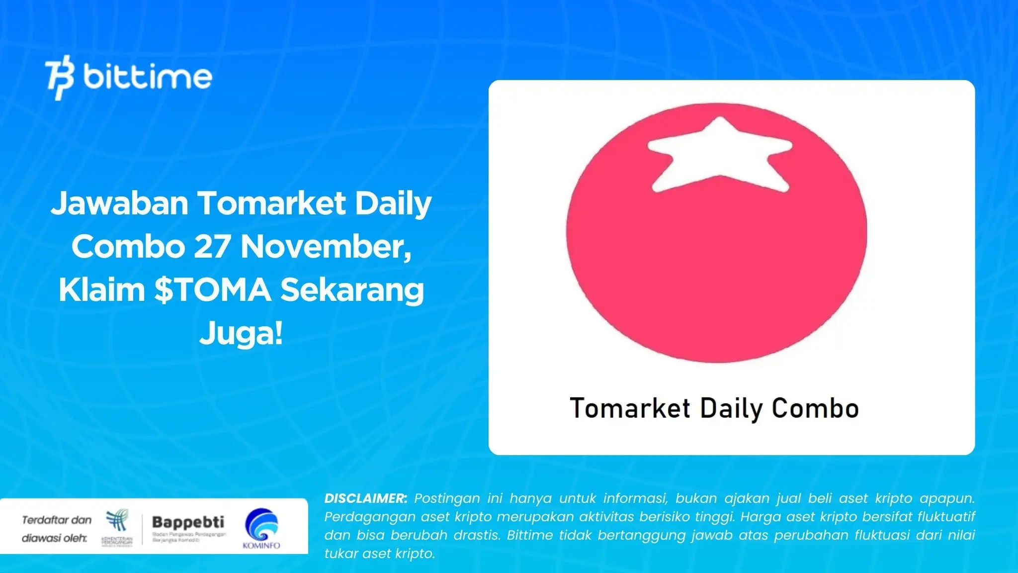 Jawaban Tomarket Daily Combo 27 November, Klaim $TOMA Sekarang Juga!.webp