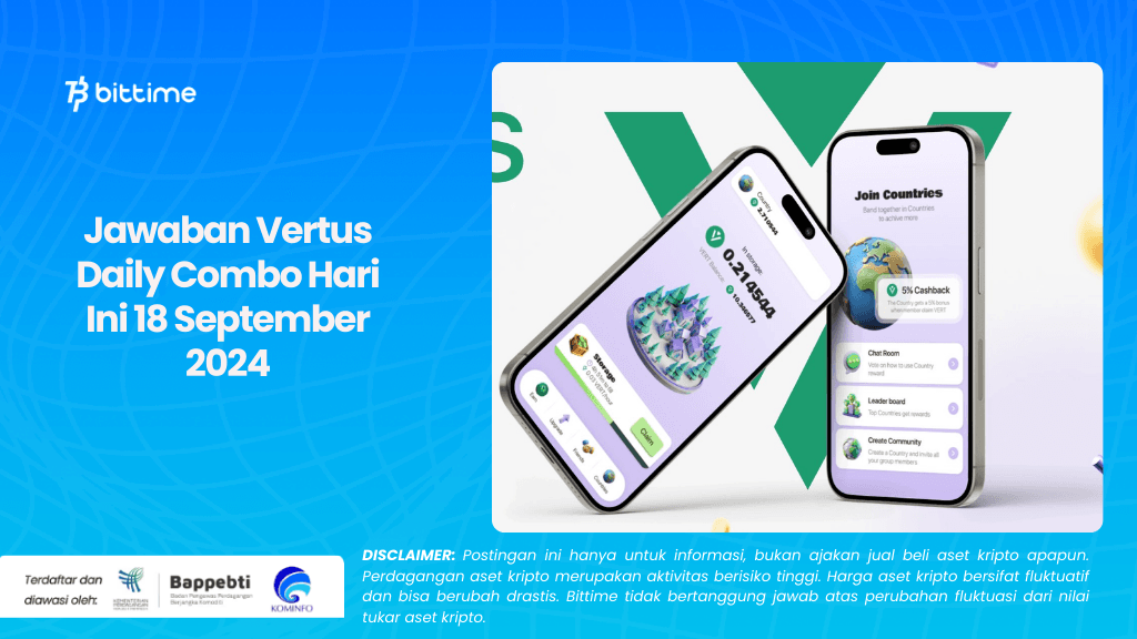 Jawaban Vertus Daily Combo Hari Ini 18 September 2024