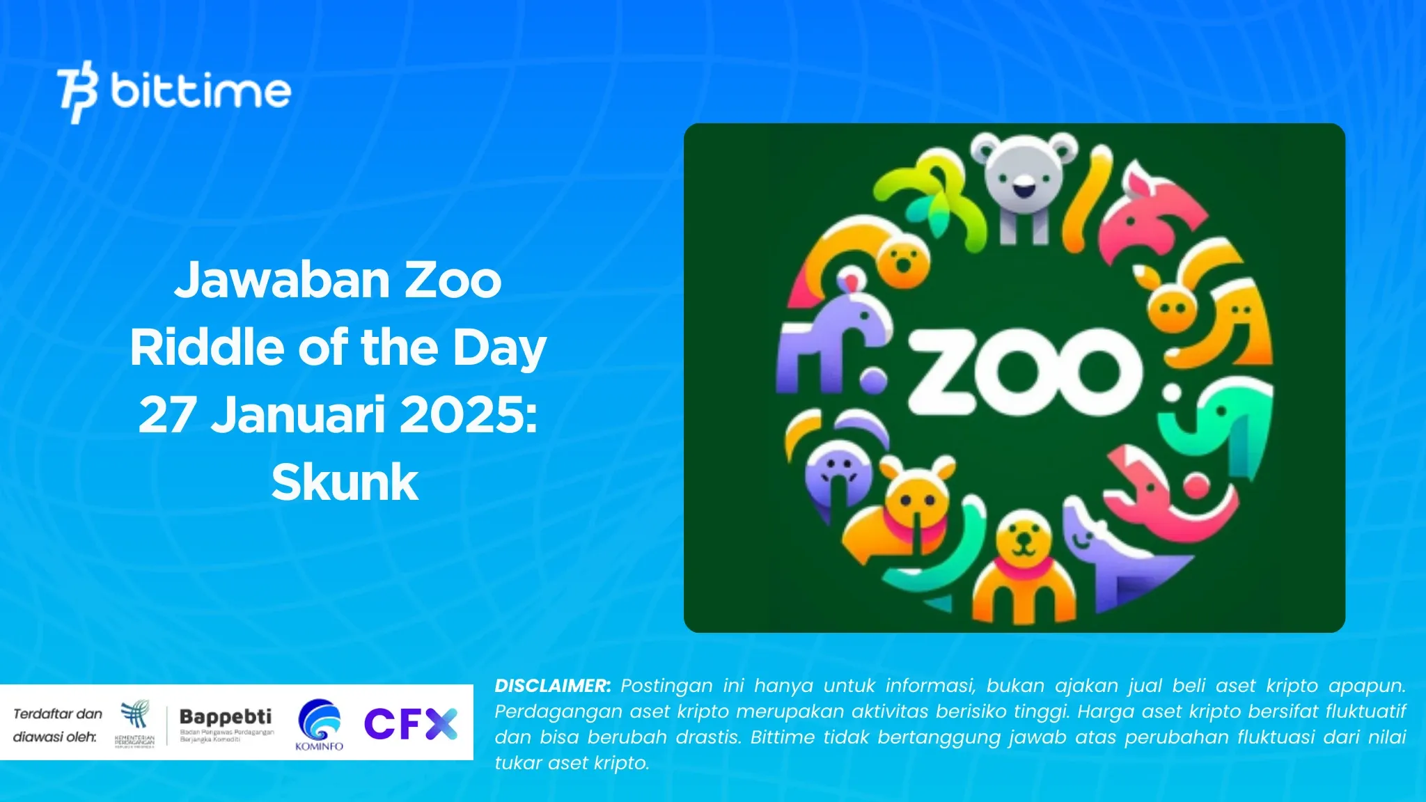 Jawaban Zoo Riddle of the Day 27 Januari 2025: Skunk