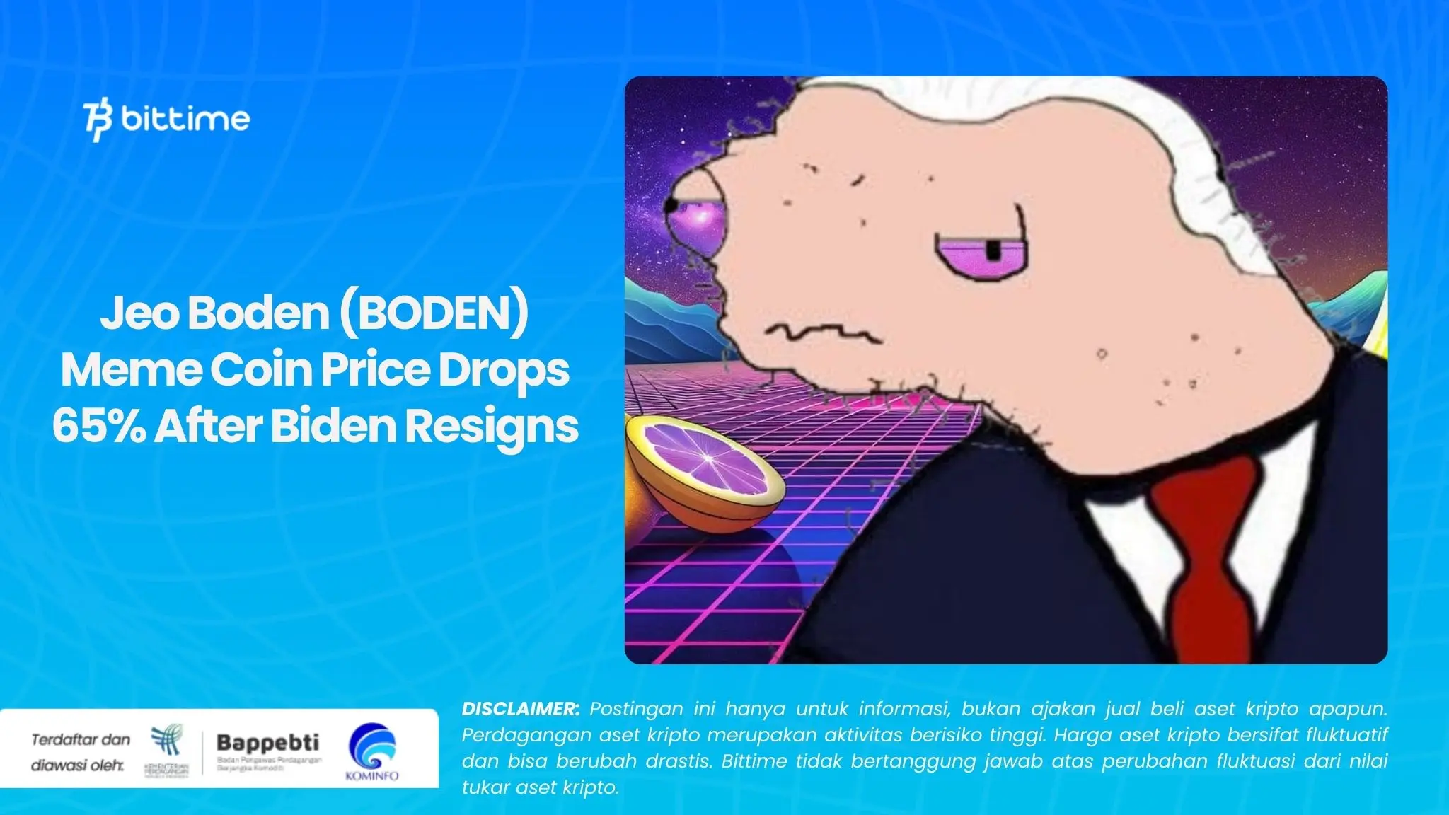 Jeo Boden (BODEN) Meme Coin Price Drops 65% After Biden Resigns.webp