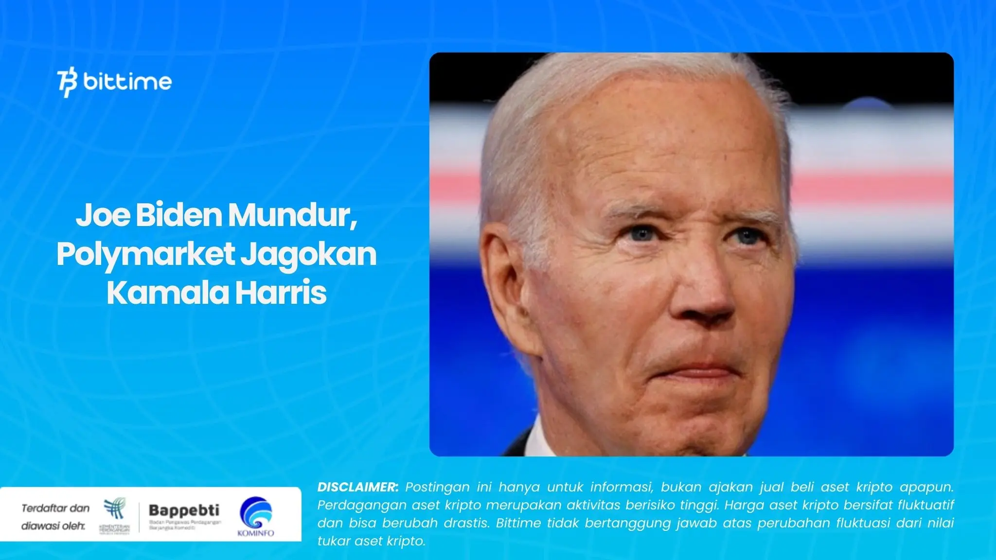 Joe Biden Mundur, Polymarket Jagokan Kamala Harris.webp