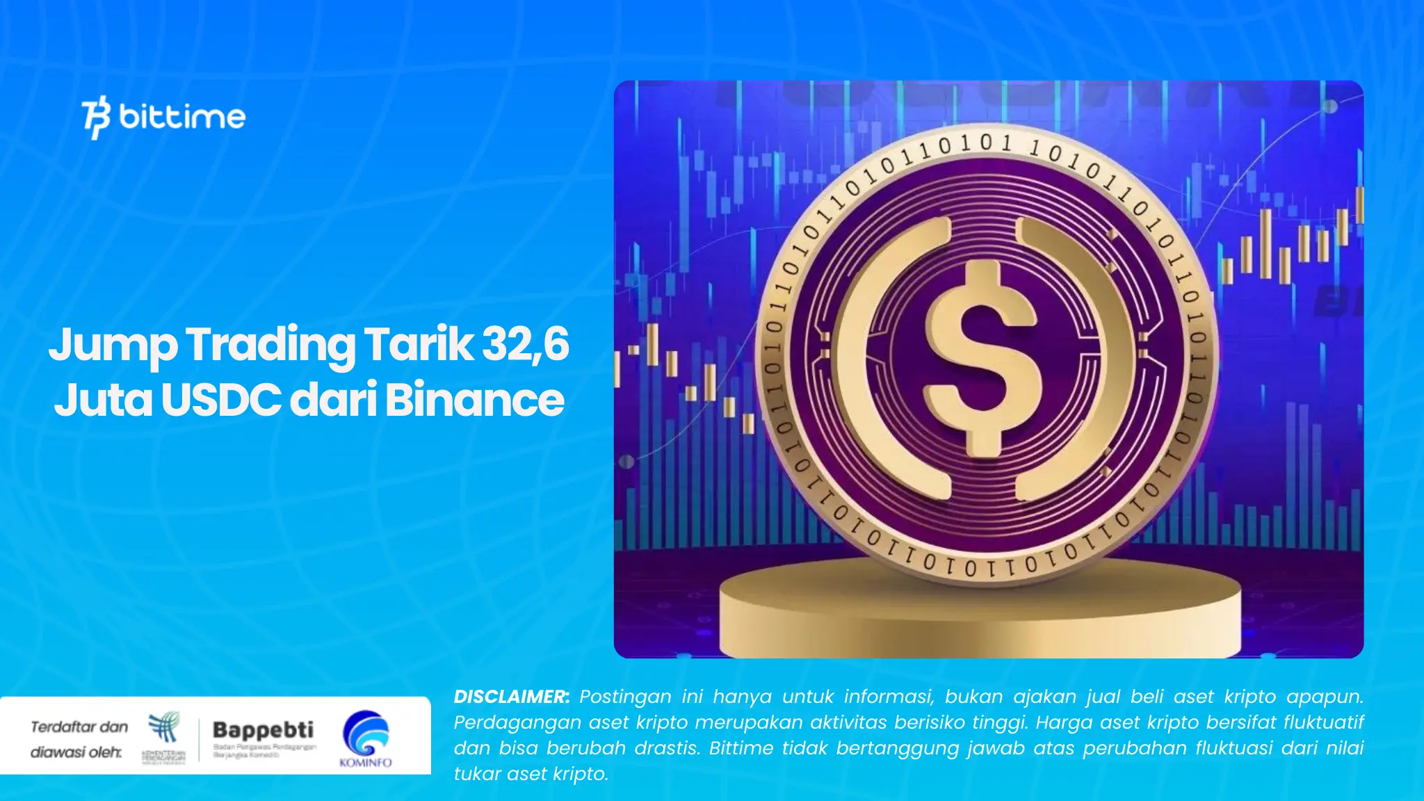 Jump Trading Tarik 32,6 Juta USDC dari Binance