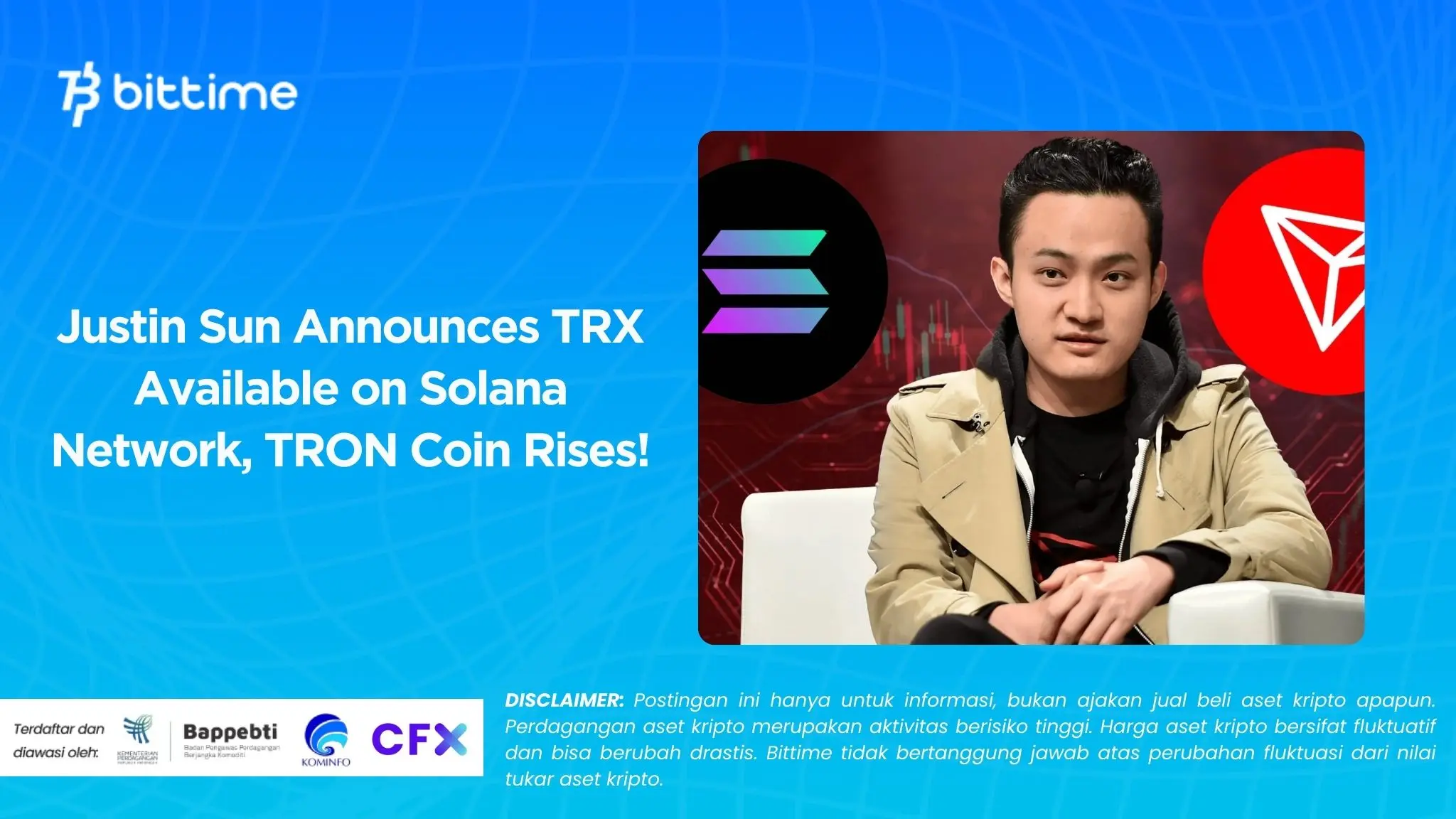 Justin Sun Announces TRX Available on Solana Network, TRON Coin Rises!
