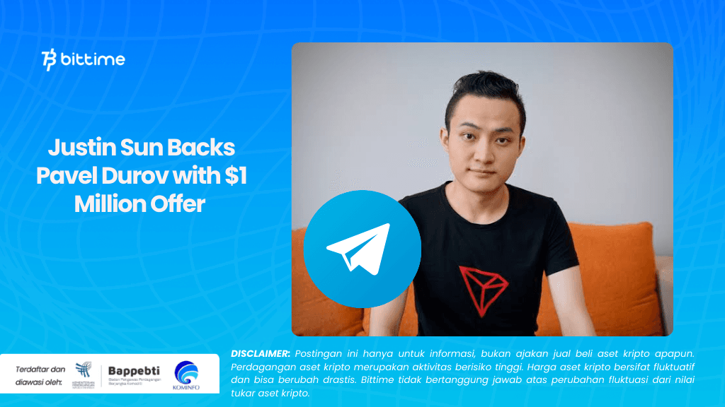 Justin Sun Backs Pavel Durov with $1 Million Offer .png