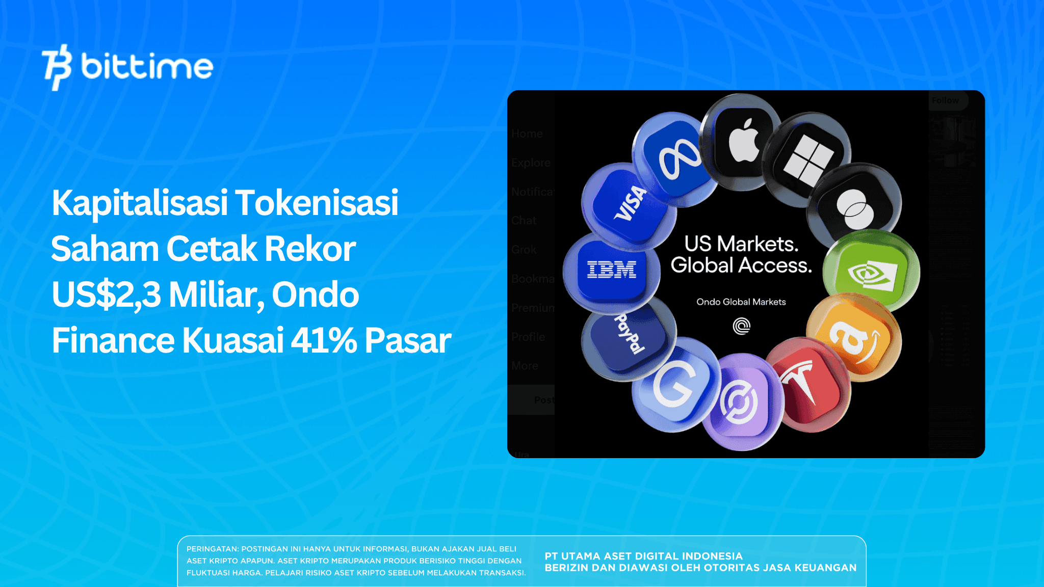 Tokenized Stocks Market Cap Hits Record US$2.3 Billion, Ondo Finance Dominates 41% of the Market