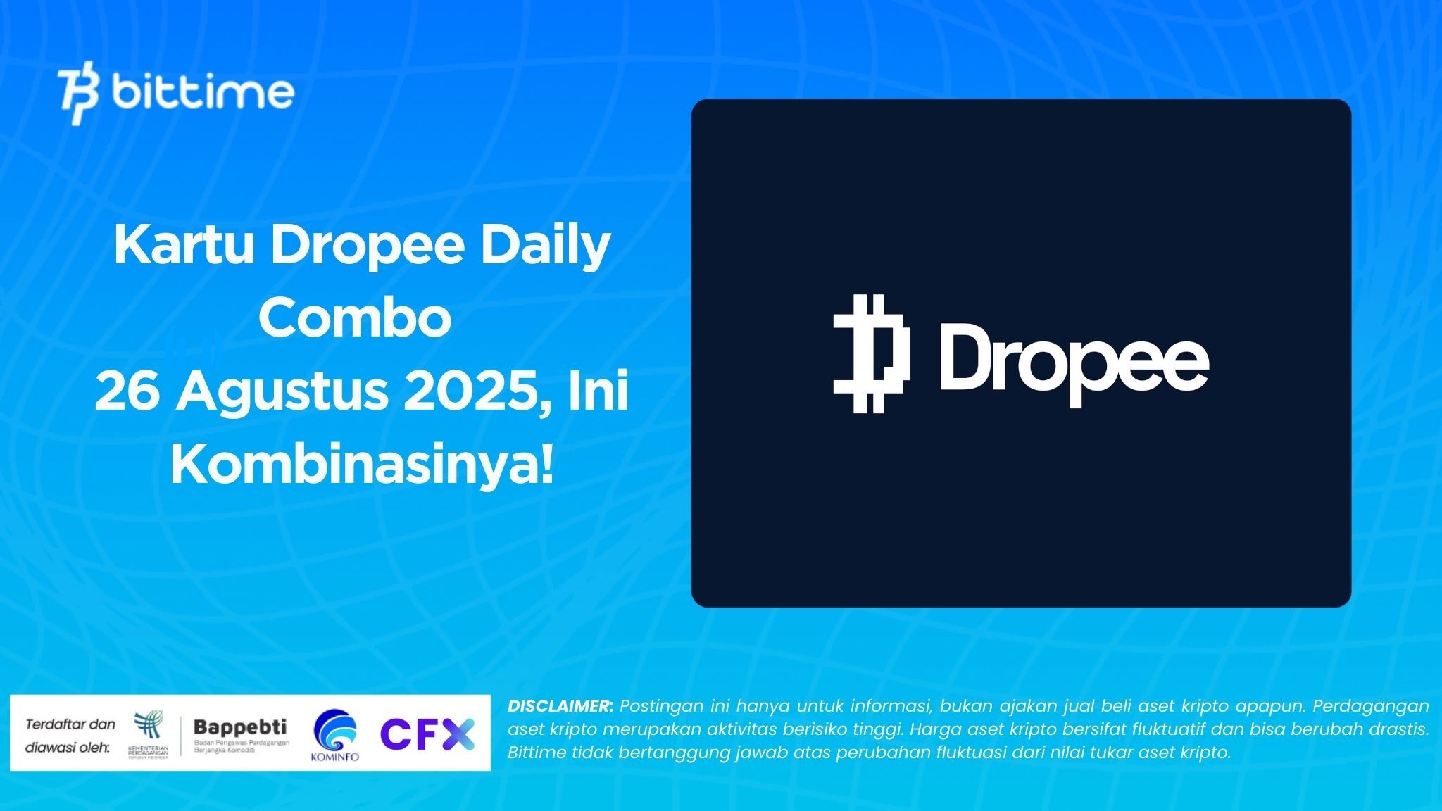 Kartu Dropee Daily Combo 26 Agustus 2025, Ini Kombinasinya!