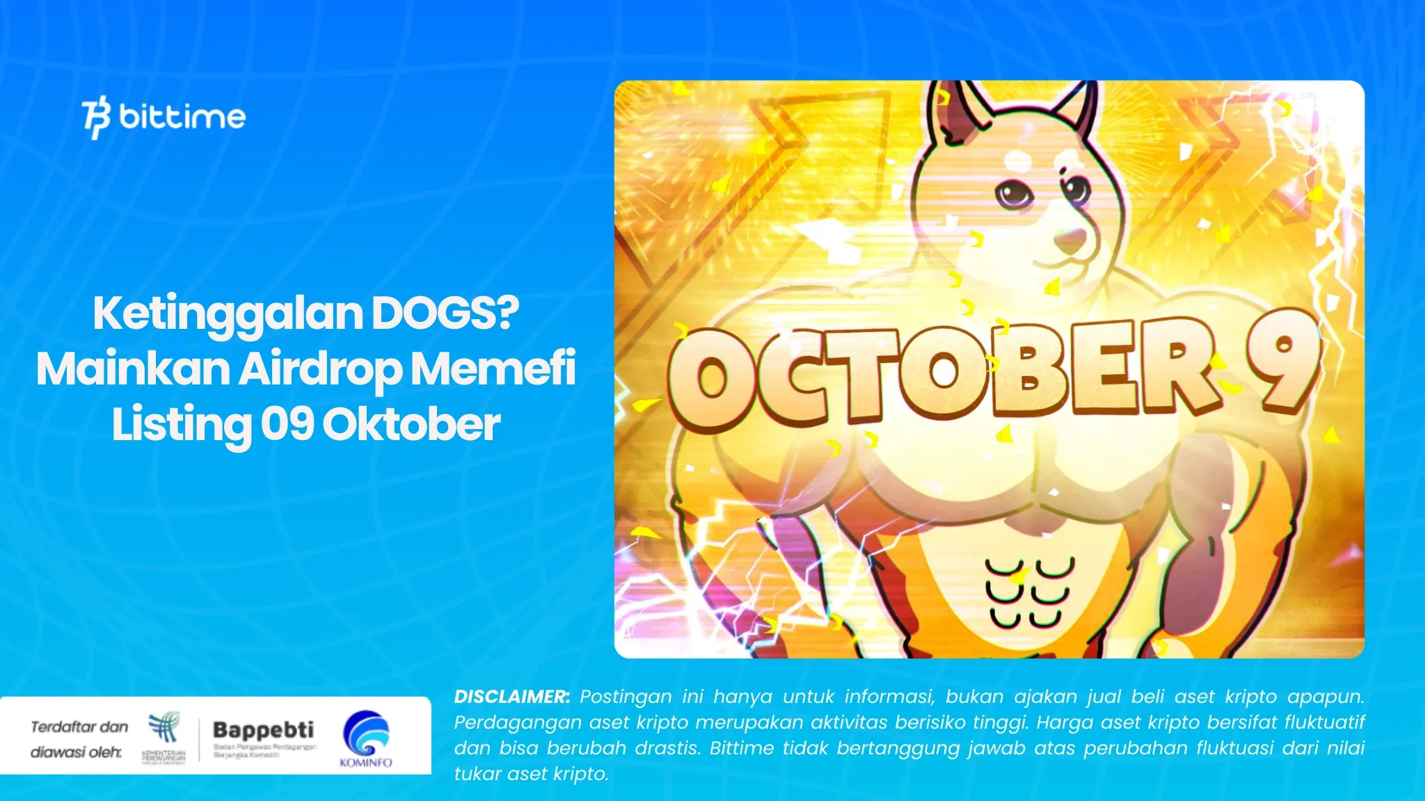 Ketinggalan DOGS? Mainkan Airdrop Memefi Listing 09 Oktober